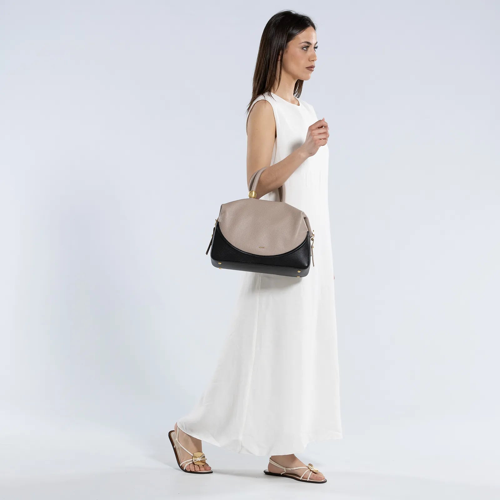 Arcadia Dione Large Top Handle Bag, Dollbic Avana-Nero、mySite、noshort