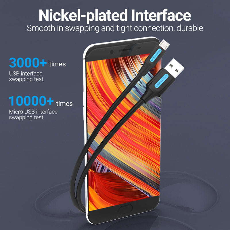 Vention USB 2.0 A Male to Micro-B Male 3A Cable、mySite、fannypackpong