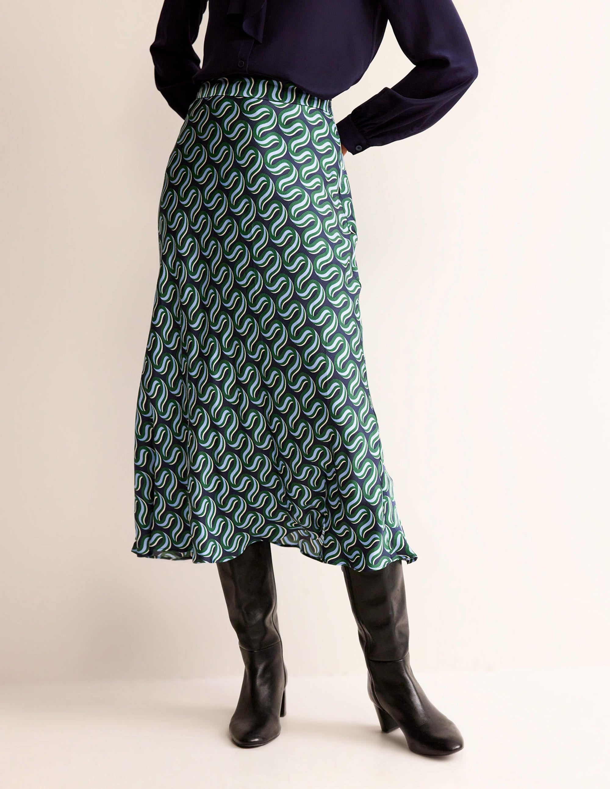  Cecelia Midi Skirt-Amazon Green, Ribbon Wave、mySite、ashleygrahame