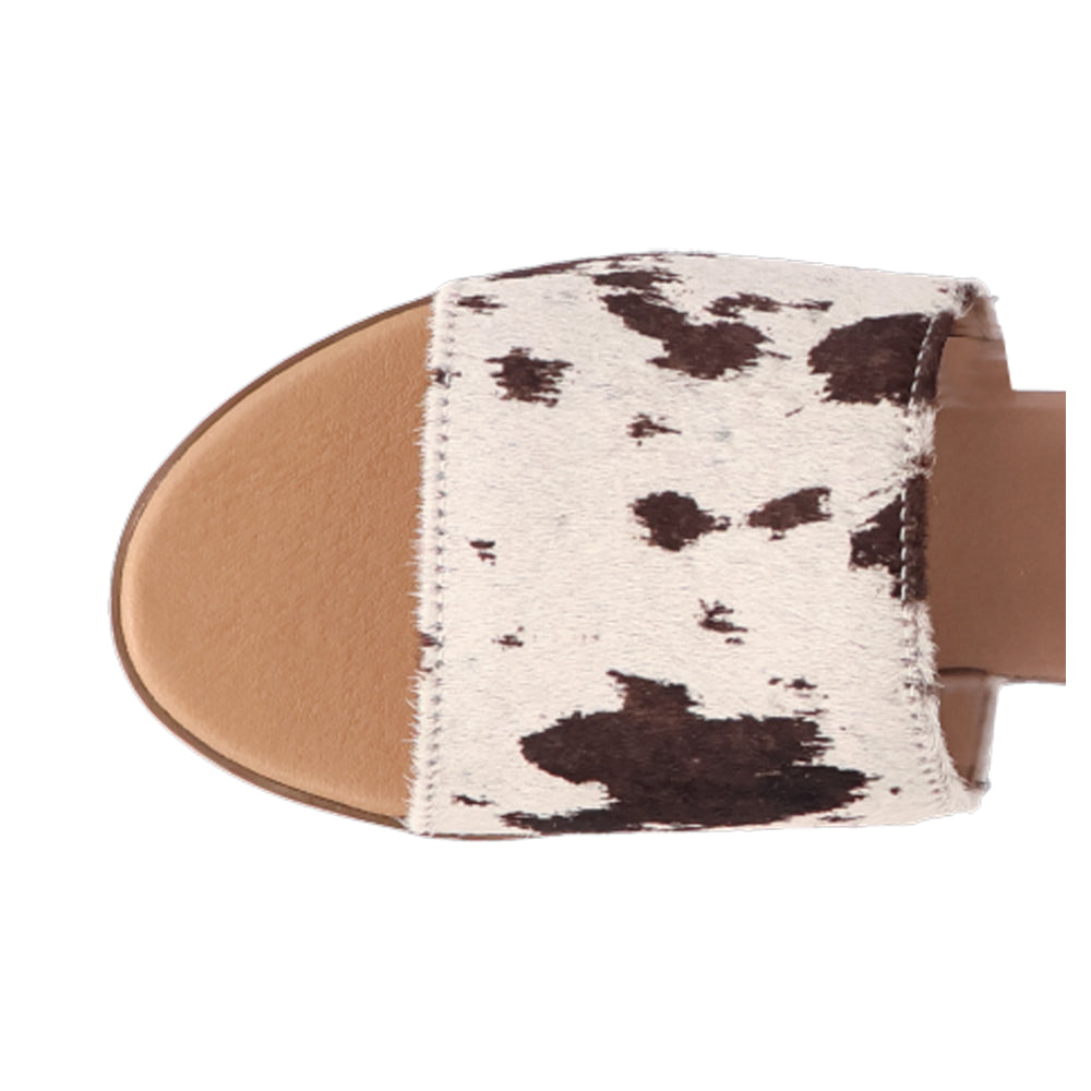 Tabby Cow Print Slide Flat Sandals、mySite、gtrtttuynbv