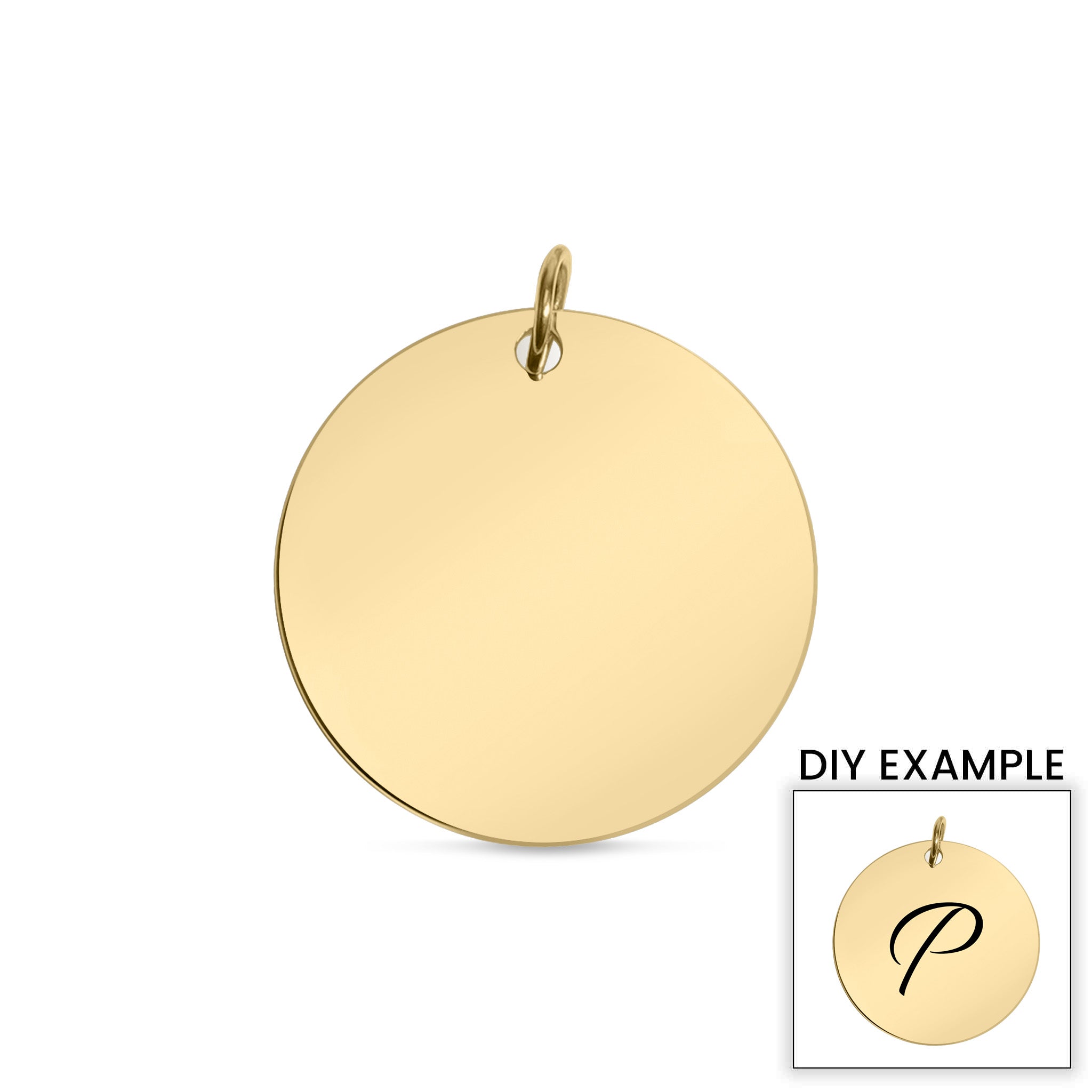 18K Gold PVD Stainless Steel Blank Circle Pendant / SBB0046、mySite、dreamappss