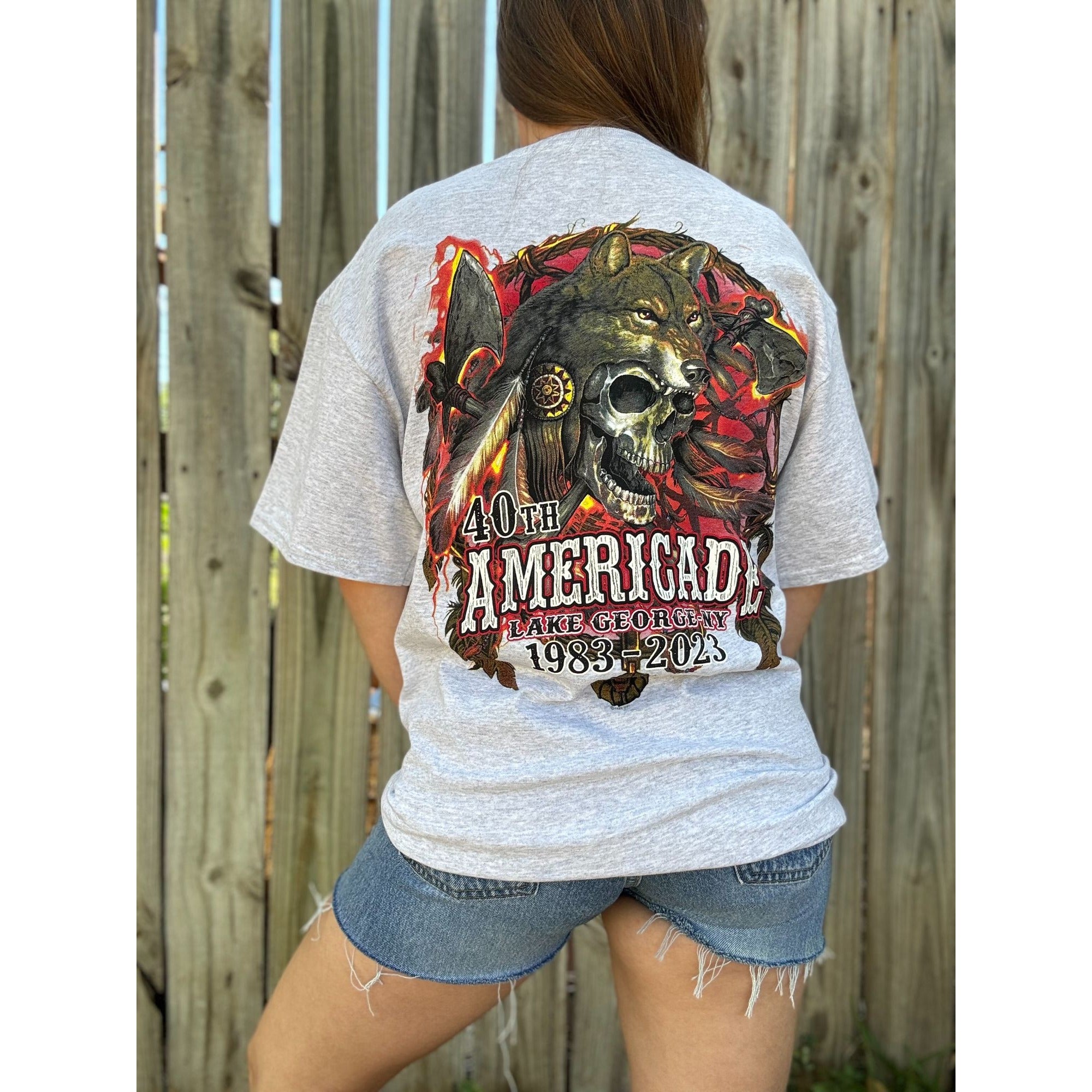 NEW 2023 Americade 40th Bike Rally Motorcycle Graphic Biker Tee Large、mySite、garagedoors4me