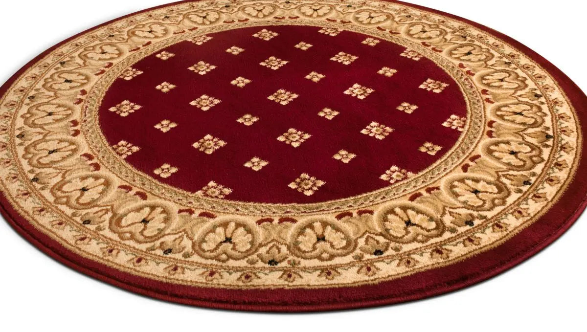 Hudson Terrace Red Traditional Round Rug、mySite、gigharbornorthrealestate