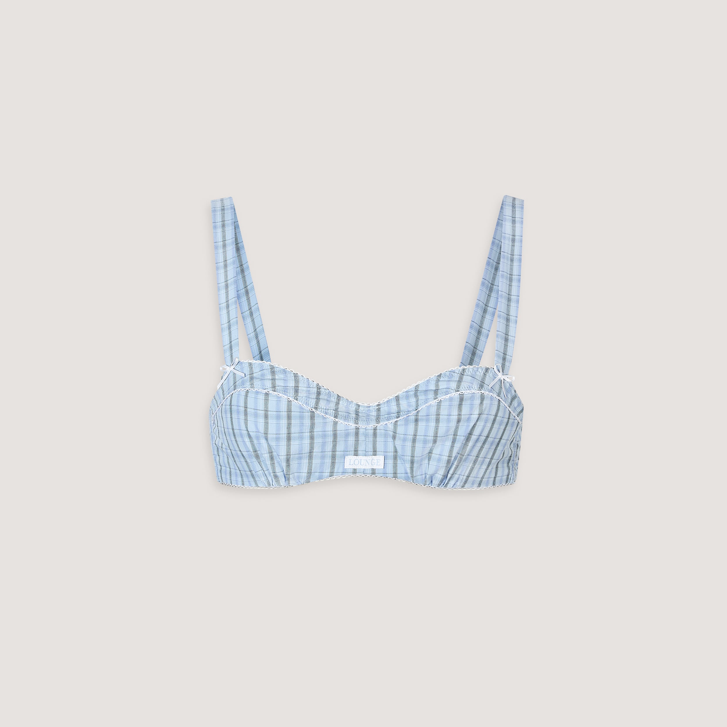 Checked Cotton Bralette - Blue、mySite、bengalsvssteelers