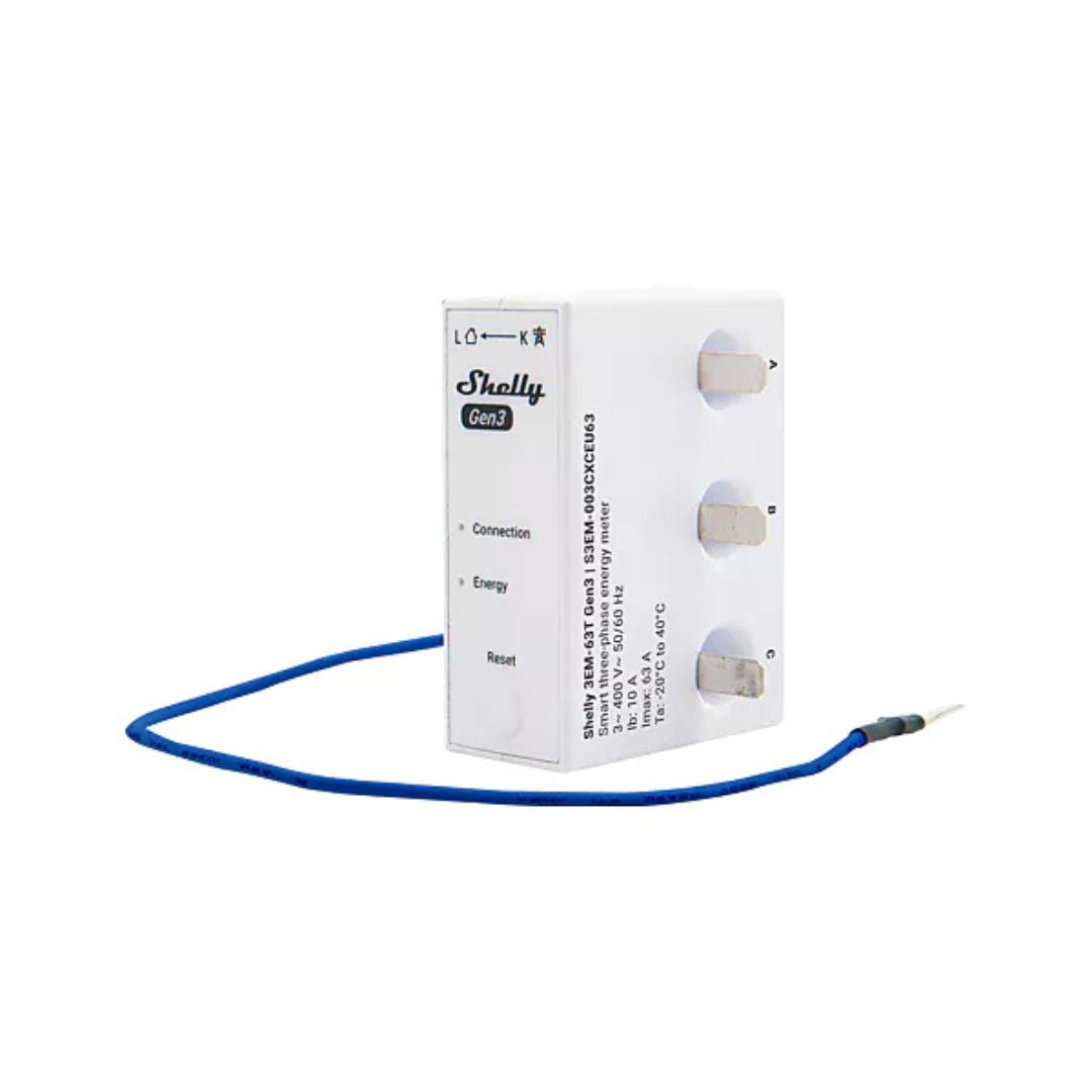 Shelly 3EM-63T Gen3 - Medidor de consumo trifásico WiFi c/ 3 TC’s、mySite、fannypackpong
