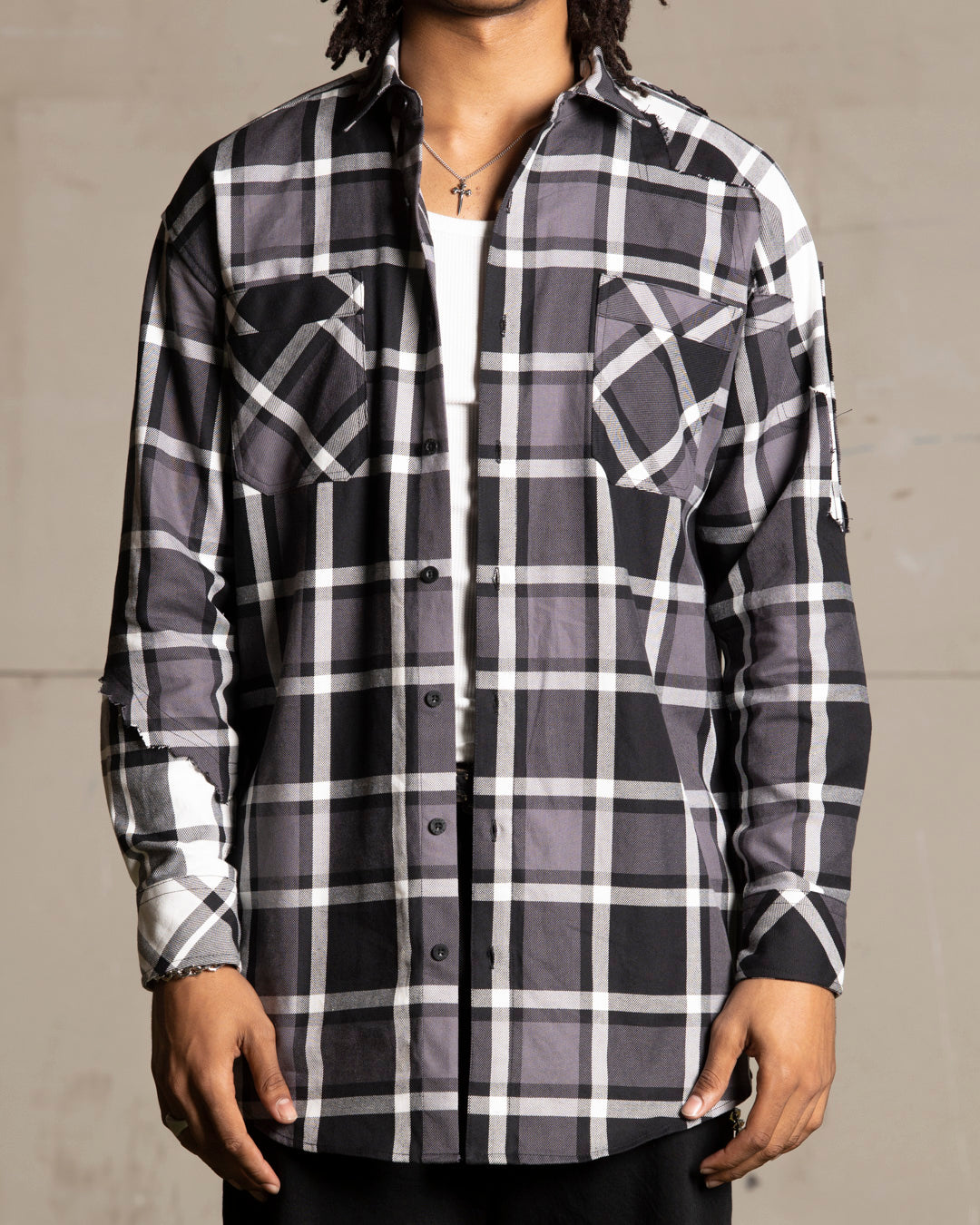Saint Morta Patriot Long Sleeve Flannel Shirt Black/Grey、mySite、zt4zffjzw