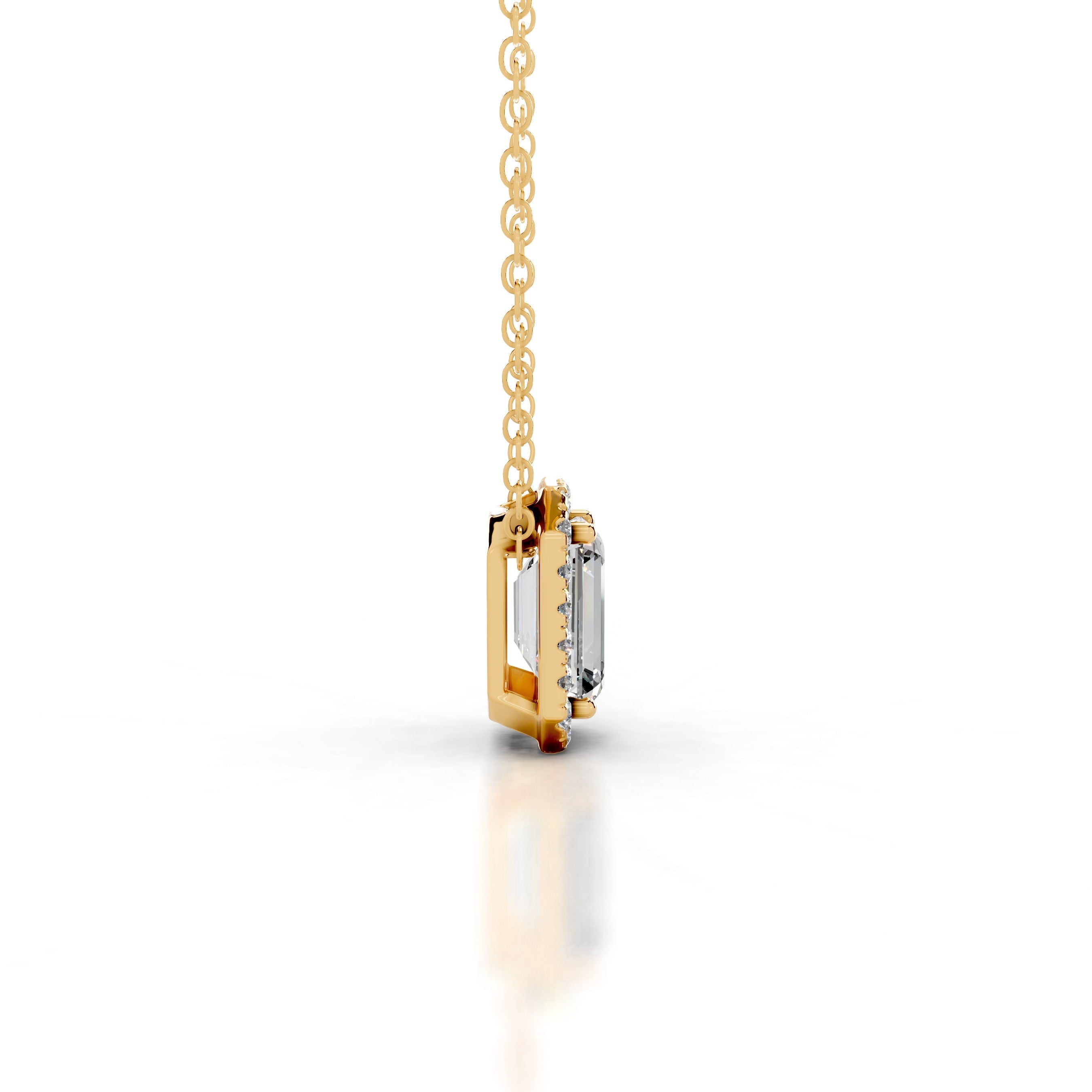 Petit Eden Lab Grown Diamond Halo Pendant - 18K Yellow Gold、mySite、hinf8tx79