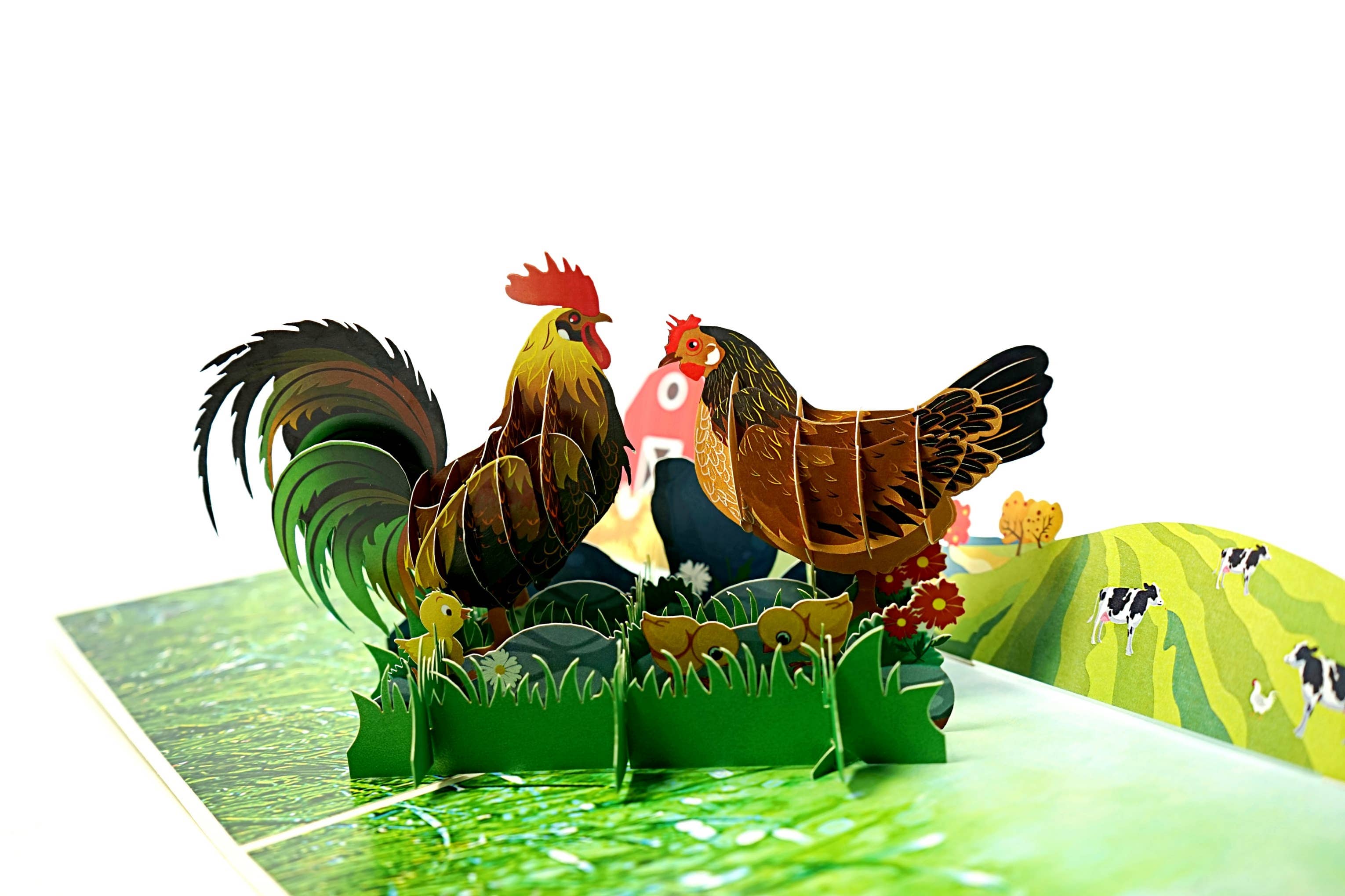 Chicken Family 3D Pop Up Greeting Card-So cute for chicken lovers!、mySite、g9winljtr