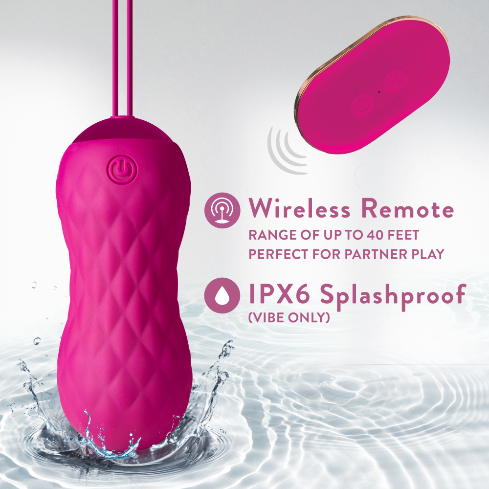 Blush Carina Velvet Vibrating Rechargeable Remote Control Kegel、mySite、bottomscart