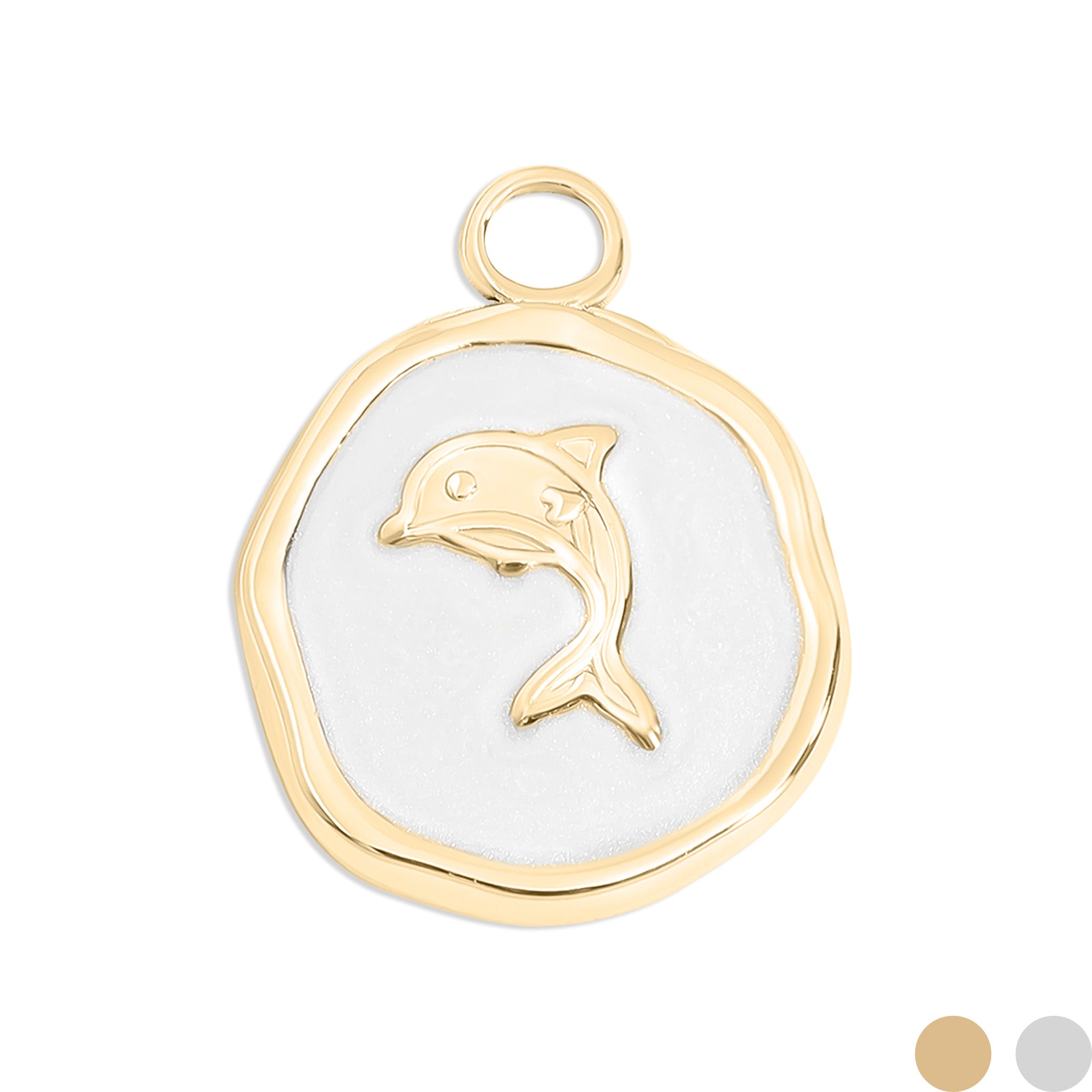 18K Gold PVD Dolphin Epoxy Charm / PDL0224、mySite、dreamappss