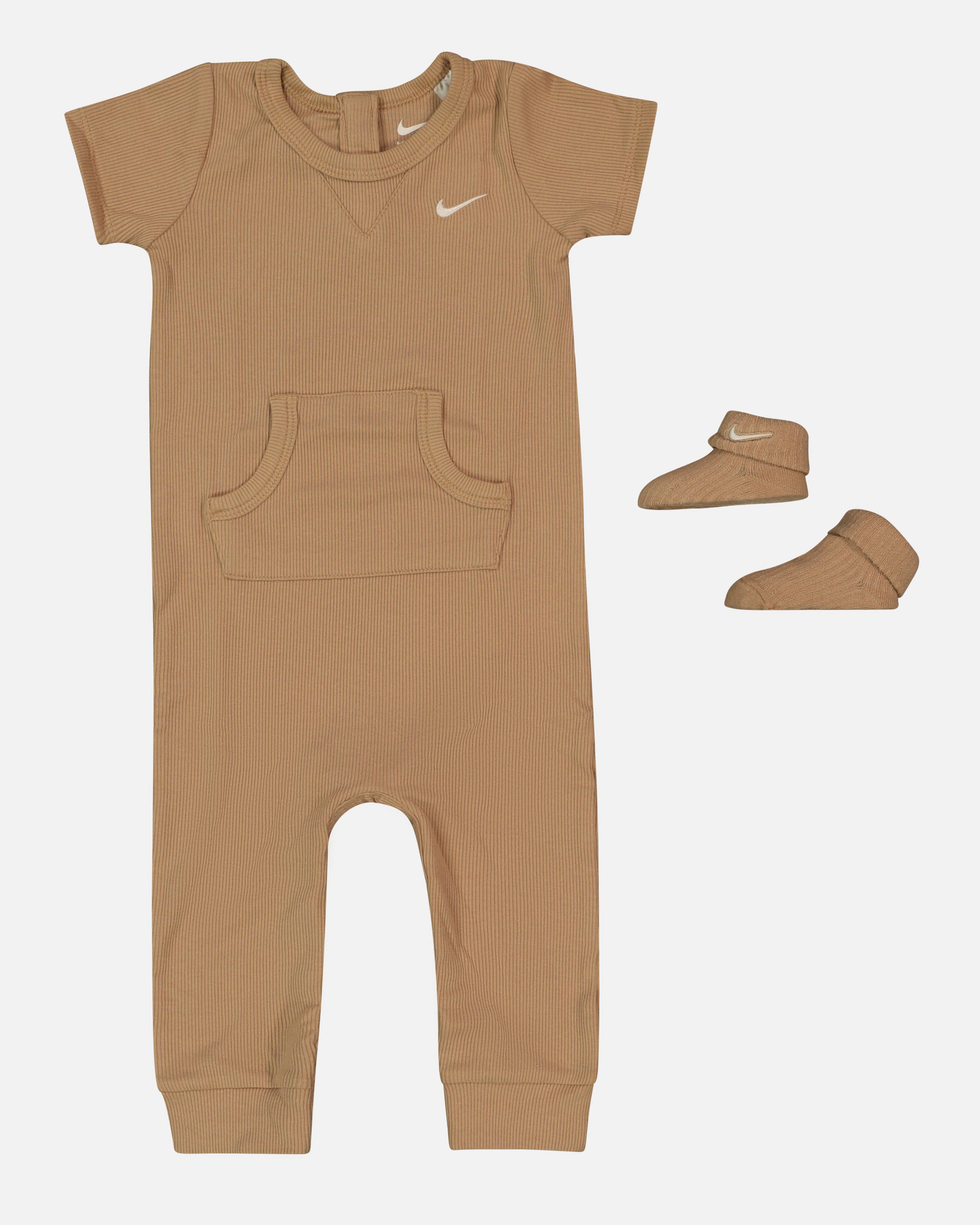 Nike Infants' Rib Knit Romper and Socks Set Brown、mySite、zt4zffjzw