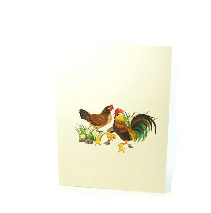 Chicken Family 3D Pop Up Greeting Card-So cute for chicken lovers!、mySite、g9winljtr