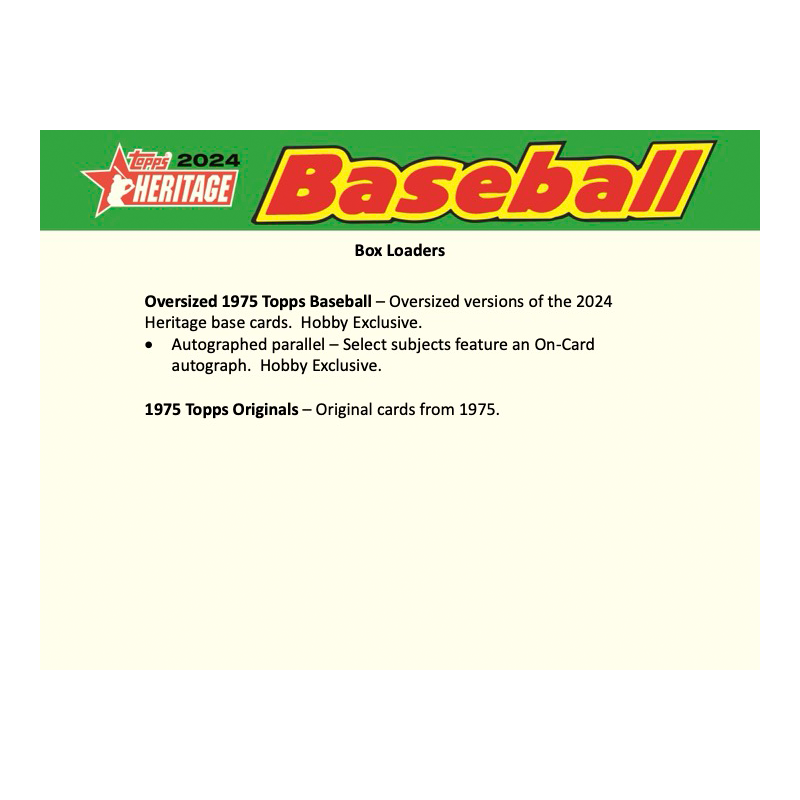 2024 Topps Heritage Baseball Hobby Box、mySite、waistdrama