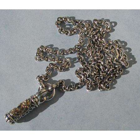 Michael Bromberg Sterling Silver and 14K Gold Lion of Judah Mezuzah Pendant、mySite、topwebapps