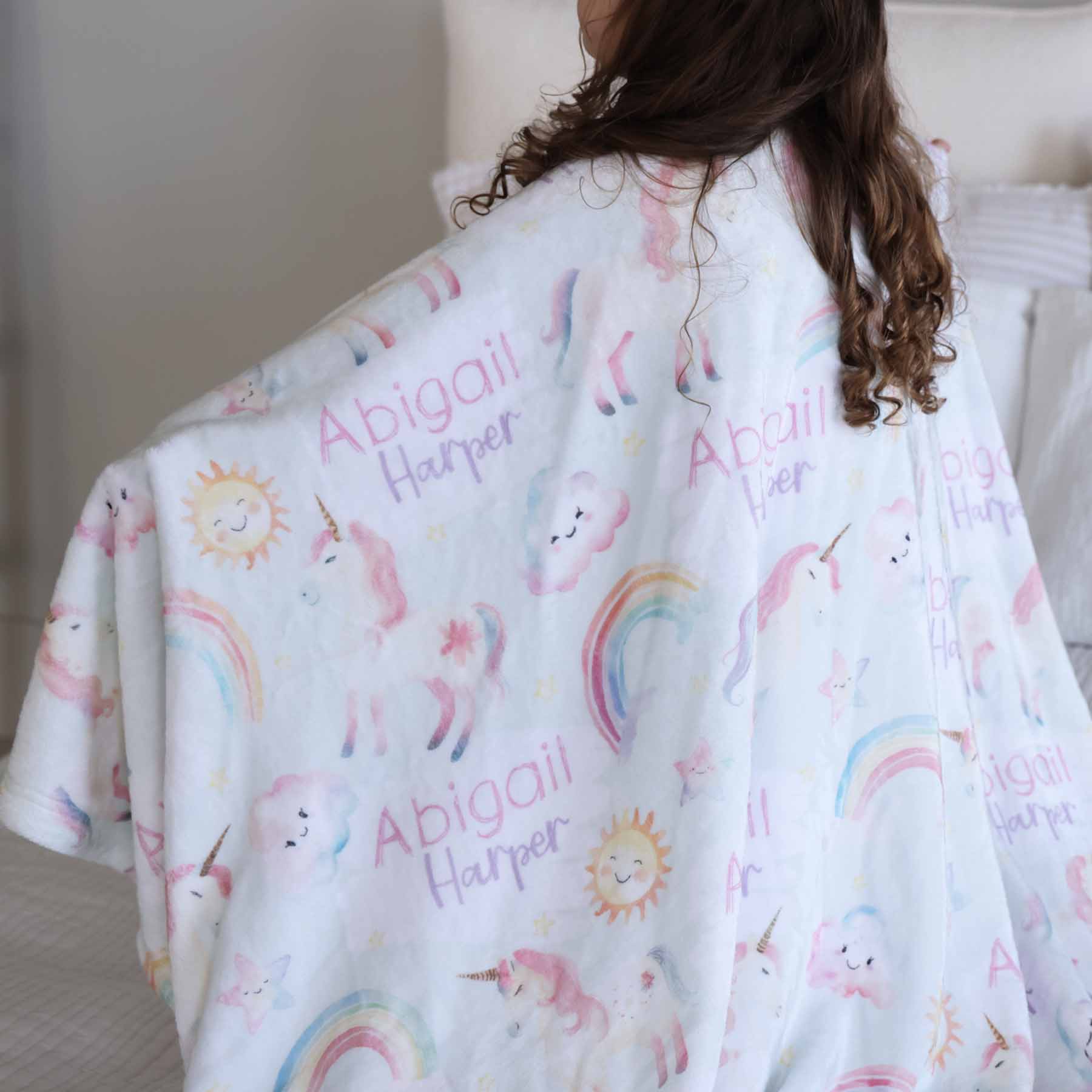  Magical Unicorns Personalized Kids Blanket、mySite、layawaytickets