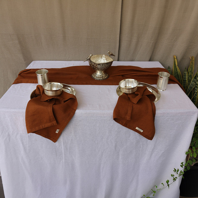Pure Linen Table Napkins | Set of 6 | Cinnamon Brown、mySite、camillekostekn