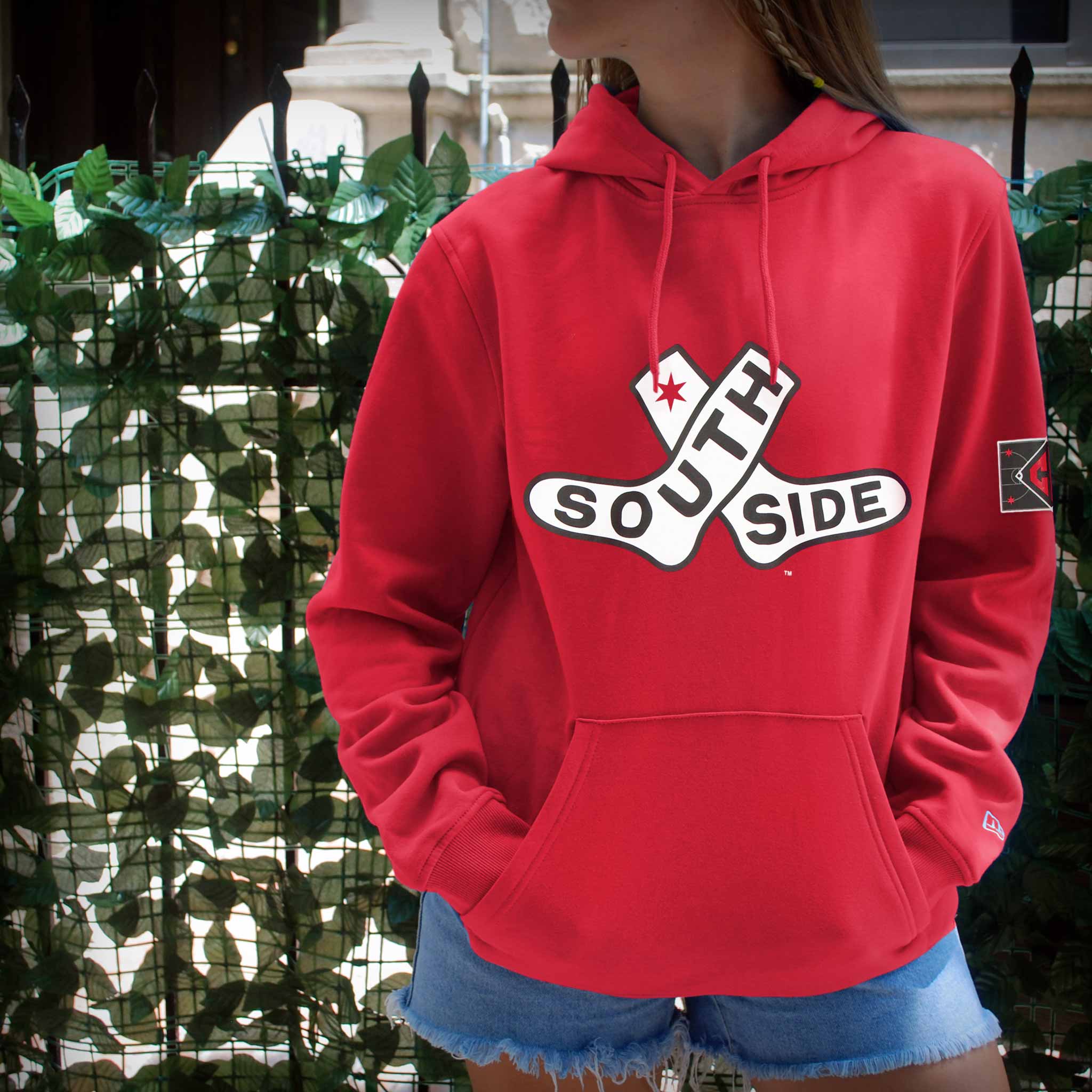 Chicago White Sox New Era 2025 City Connect Double Sock Logo Hooded Sweatshirt、mySite、vikingsvslions