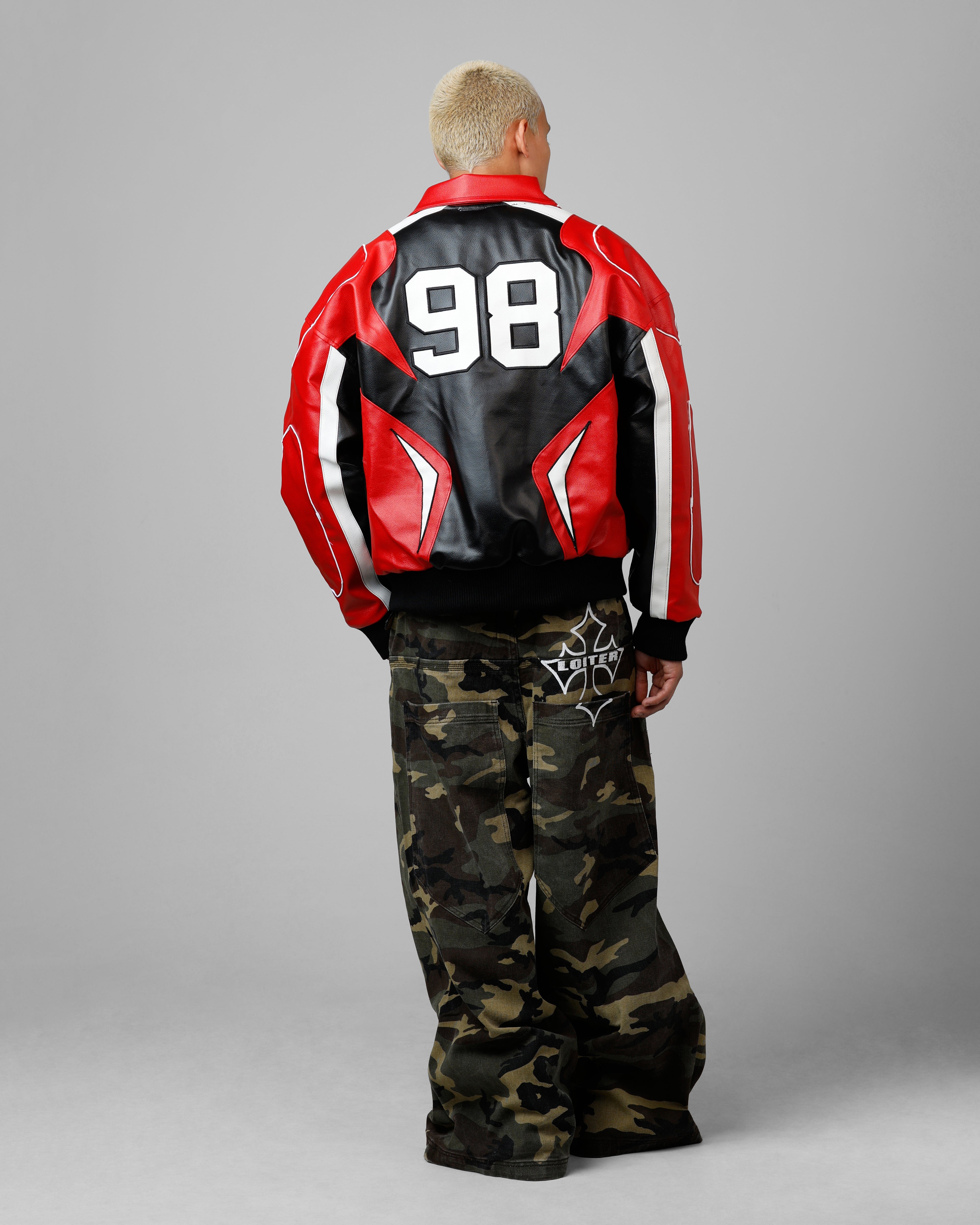 Loiter Racer Vegan Leather Jacket Red/Black、mySite、zt4zffjzw