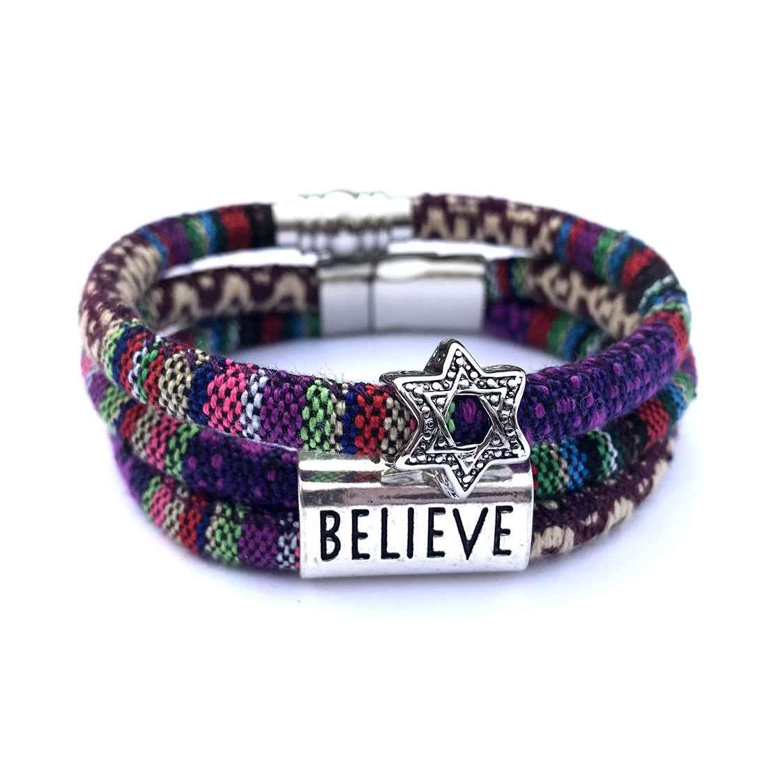 My Tribe Purple Believe/Star of David Bracelet、mySite、topwebapps