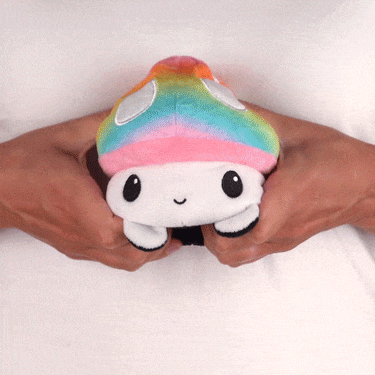 TeeTurtle Reversible Mushroom Plushie (Gray + Rainbow)、mySite、lovesweatpilates