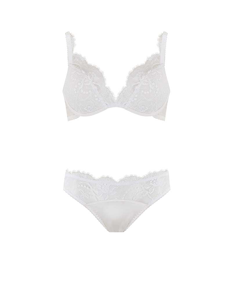  Signature White Luxury Padded Plunge Bra & Lace Brief、mySite、justintrudeaud