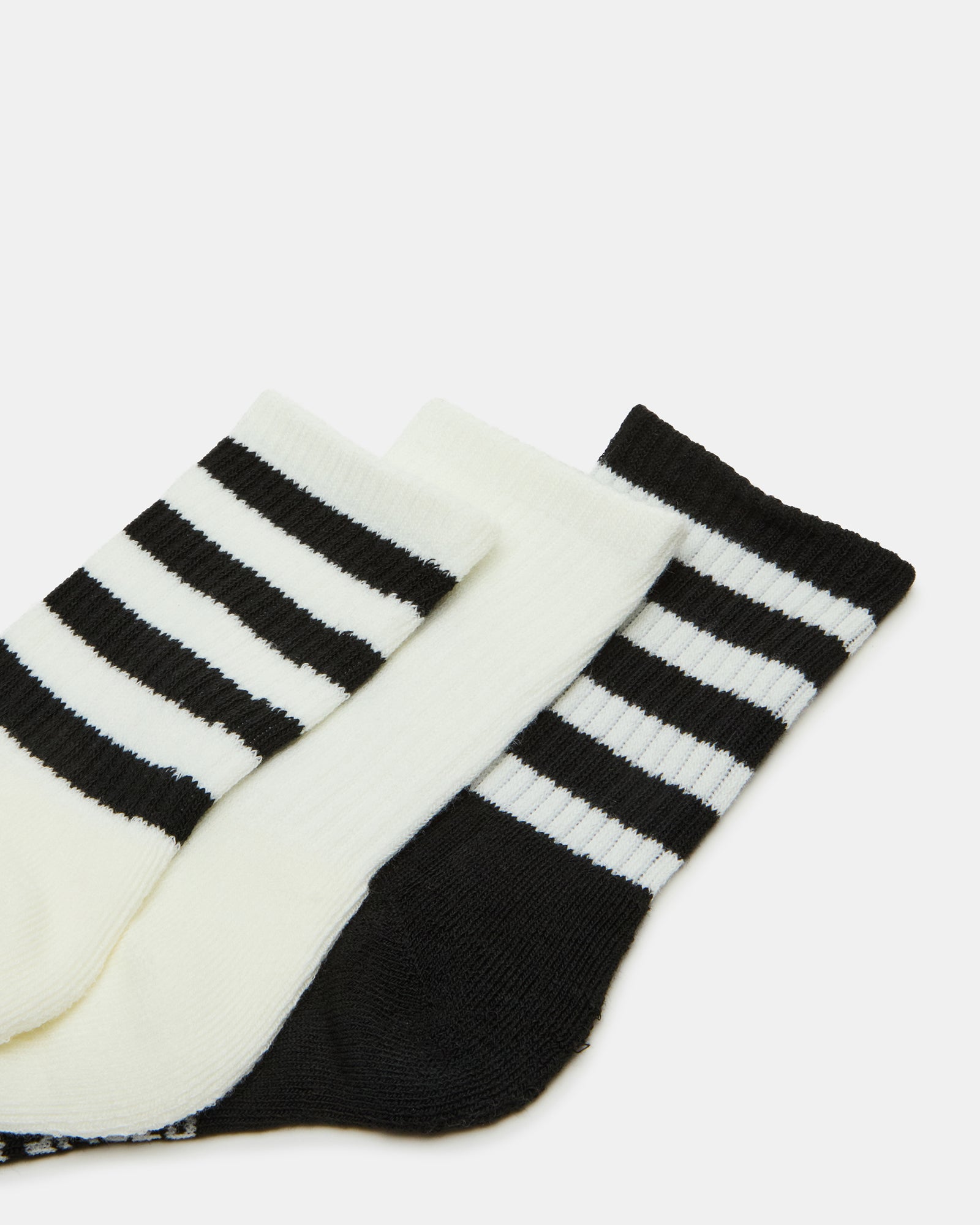 3 PACK STRIPED CREW SOCKS IVORY、mySite、gtrtttuynbv