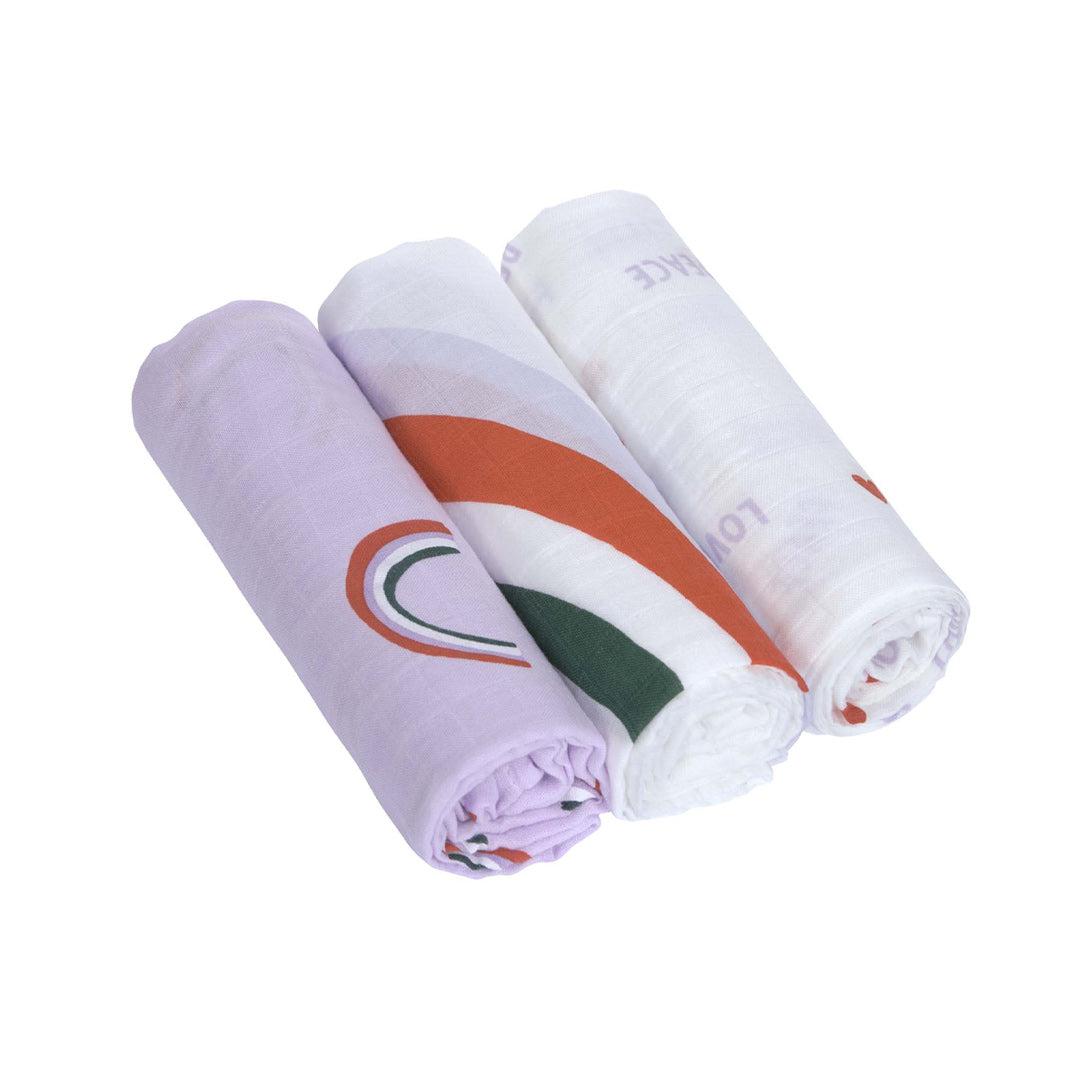  Lassig Heavenly Soft Swaddles - Happy Rascals - Lavender - Heart、mySite、merchandisen
