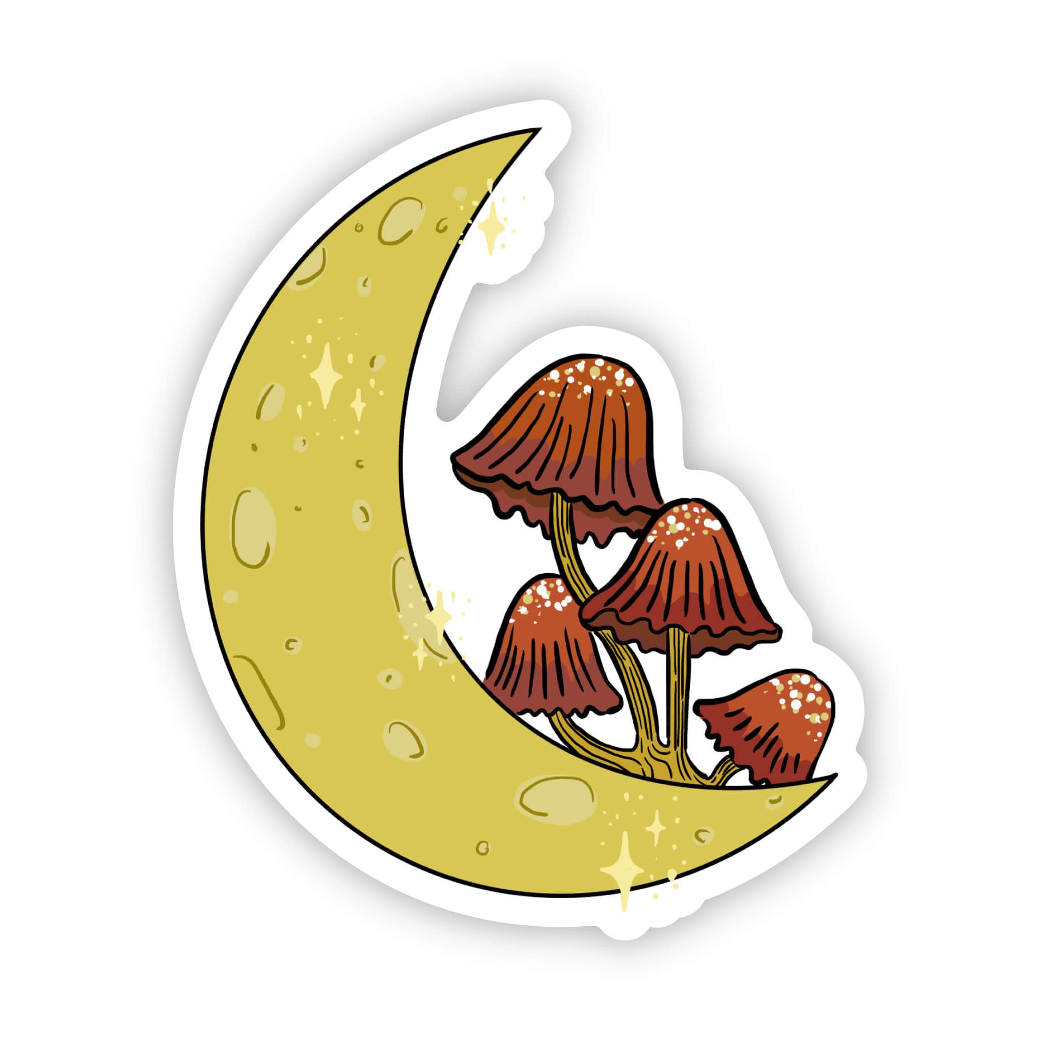  Moon & Mushroom Unite Sticker、mySite、ghnorth
