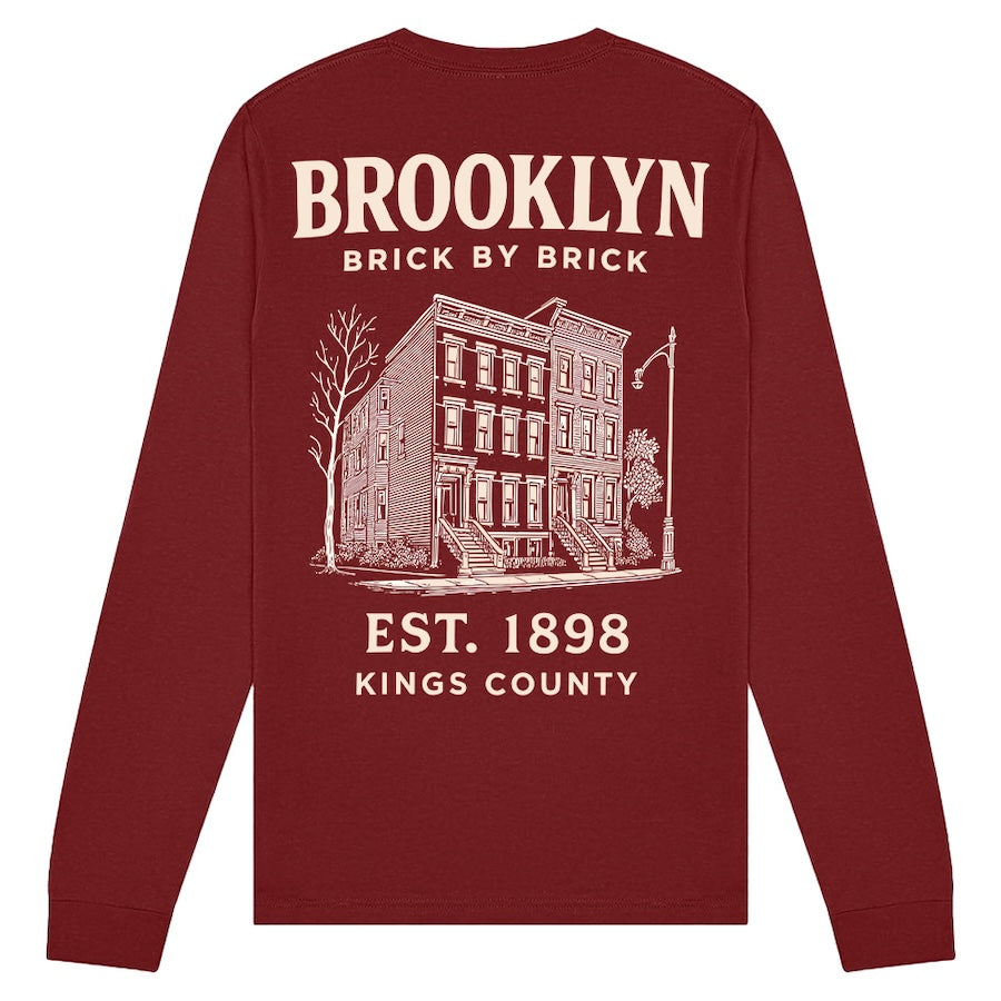 Brooklyn - EST. 1898 Kings County Architecture Cardinal Long Sleeve、mySite、vikingsvslions