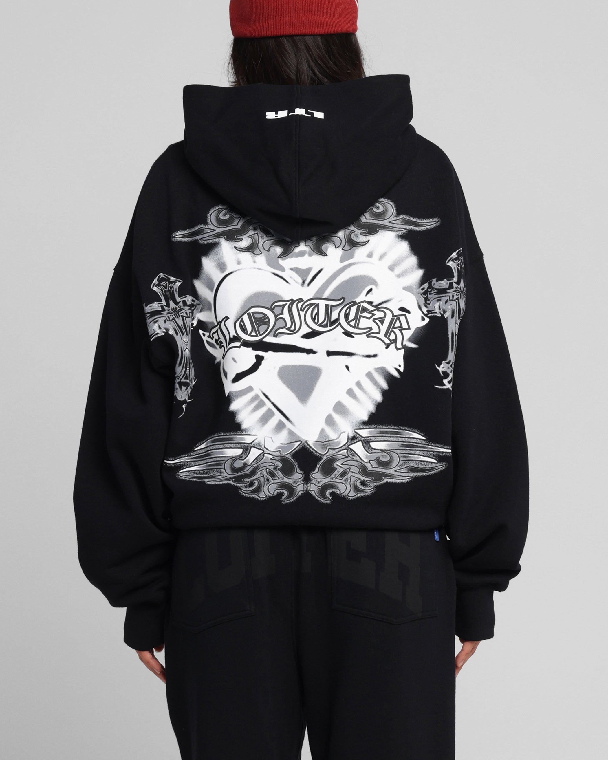 Loiter Hearts Zip Hoodie Black、mySite、zt4zffjzw