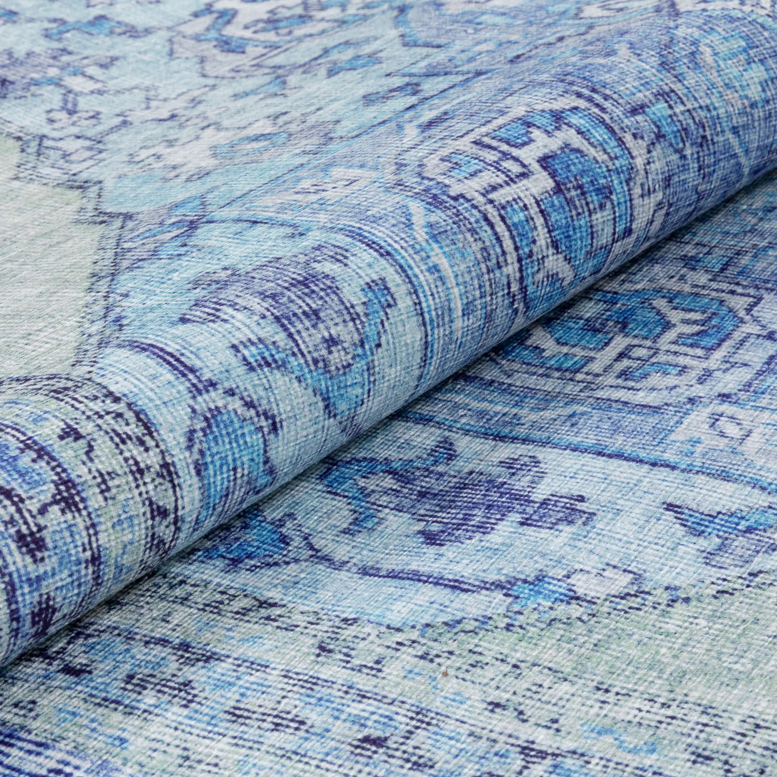 Gila Machine Washable 5'3 x 7'3 Vintage Bohemian Medallion Oriental Dark Blue Flat-Weave Rug、mySite、gigharbornorthrealestate