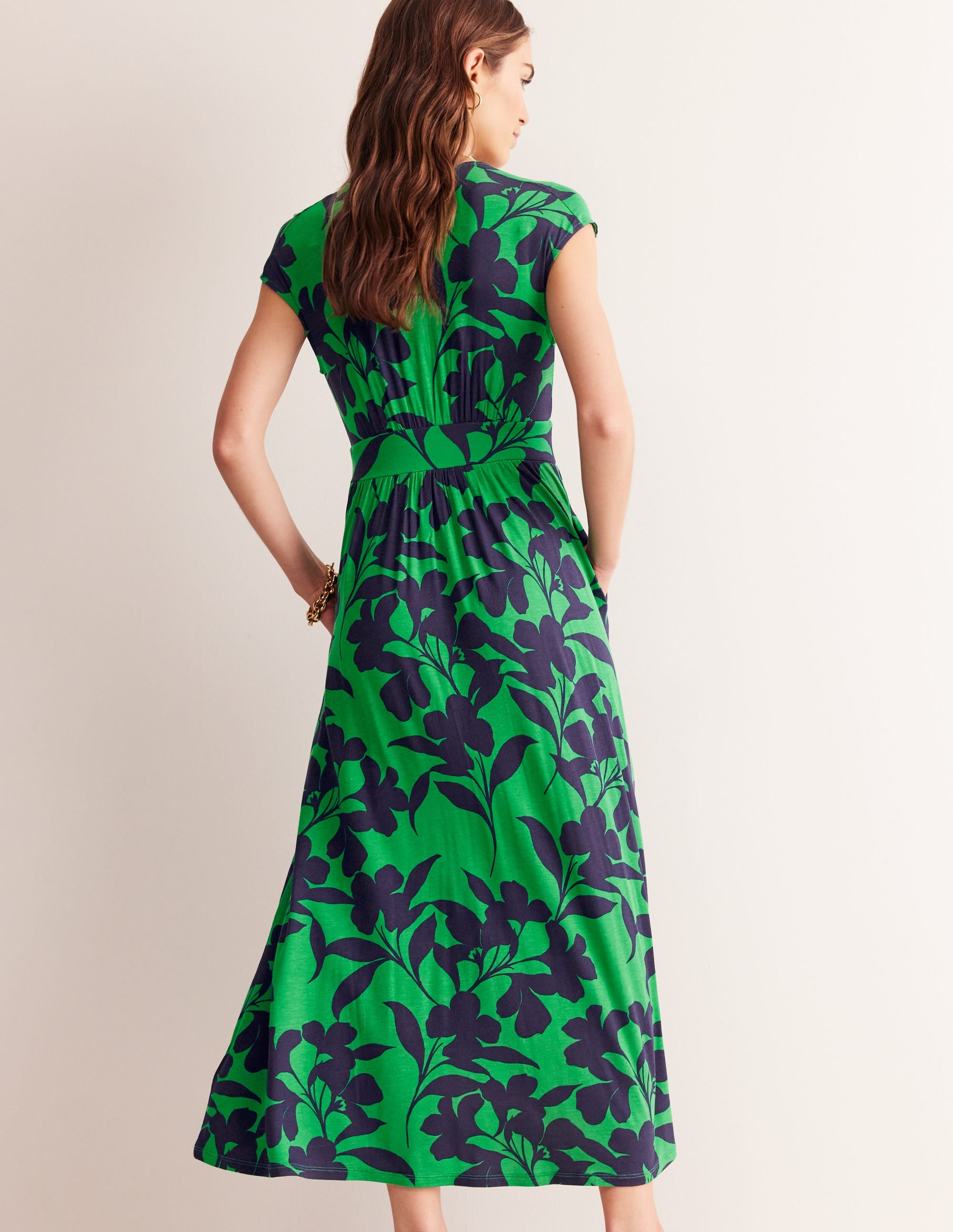  Vanessa Wrap Jersey Maxi Dress-Green, Silhouette Bloom、mySite、ashleygrahame