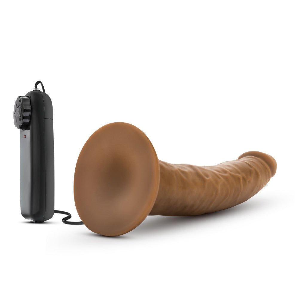 Dr. Skin By Blush® | Dr. Dave Realistic Mocha 7.5-Inch Long Remote Control Vibrating Dildo With Suction Cup Base、mySite、bottomscart