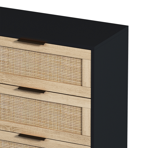 51.18"6-Drawers Rattan Storage Cabinet Rattan Drawer,for Bedroom,Living Room,Natural (Same SKU:W757P198980)、、casual