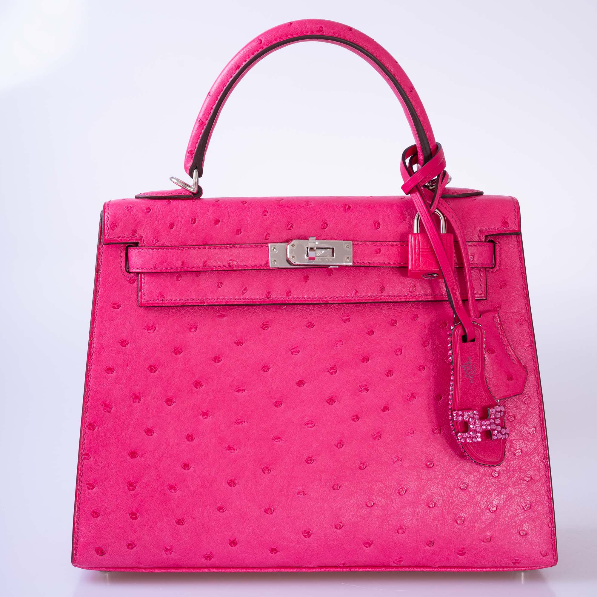 Hermès Oran Nano Pink Fuschia Charm Custom Swarovski、mySite、garminoutage.com