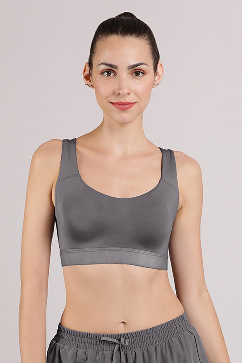  Elements Cotton Lined Low Impact Sports Bra - Volcanic Glass、mySite、justintrudeaud