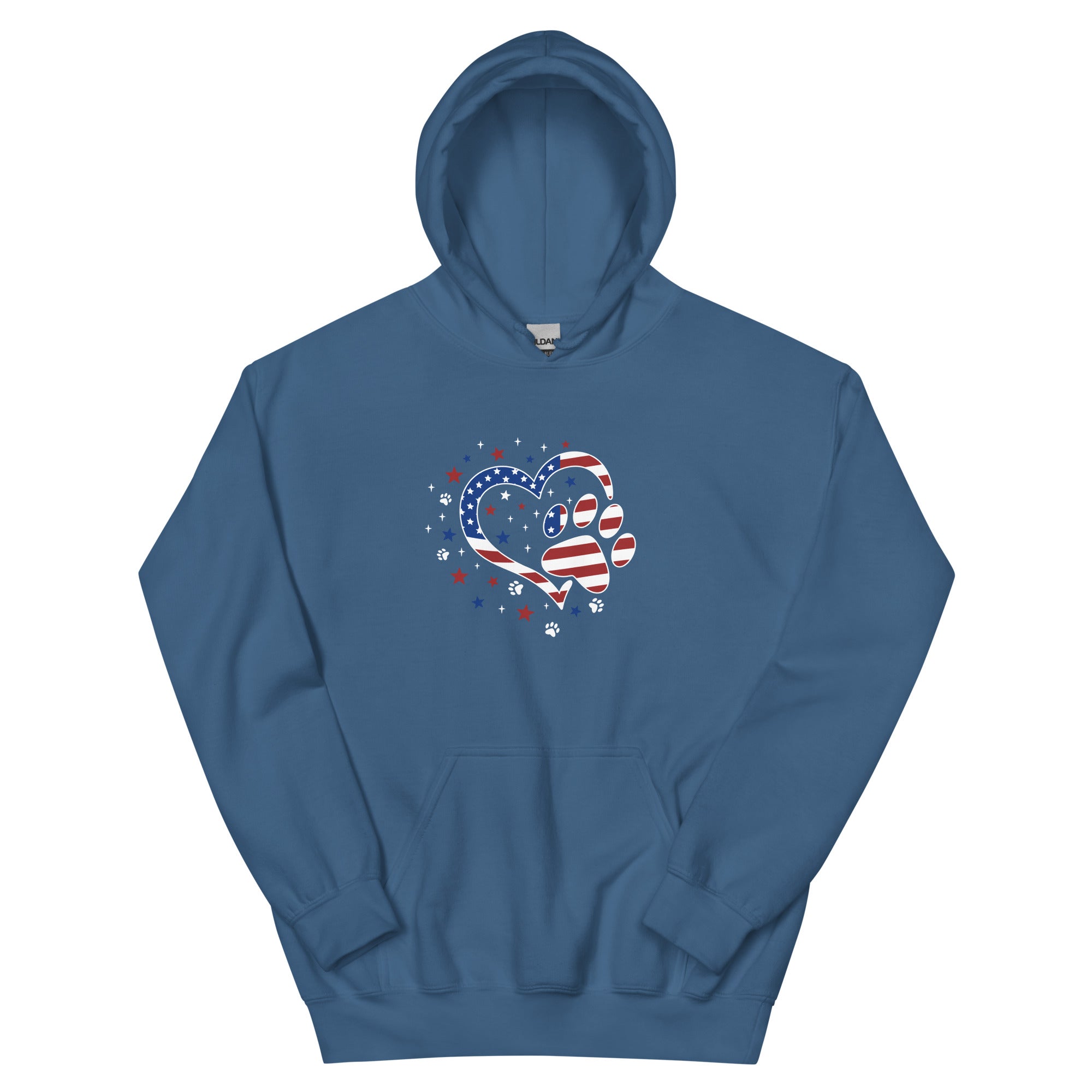 Star Spangled Paw Print Love Hoodie、mySite、camillekostekn