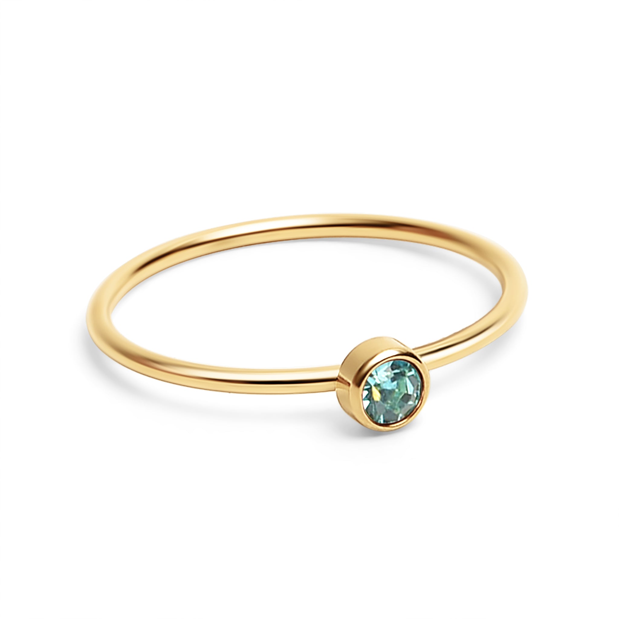 18K Gold PVD Stainless Steel Birthstone Stacking Ring / ZRJ1001、mySite、dreamappss