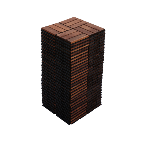 Acacia Wood Interlocking Deck Tiles Checker Pattern, 30 PCS 12" x 12" Square Acacia Hardwood Outdoor Flooring for Patio, Bancony, Pool Side,...、、eastwooduniform