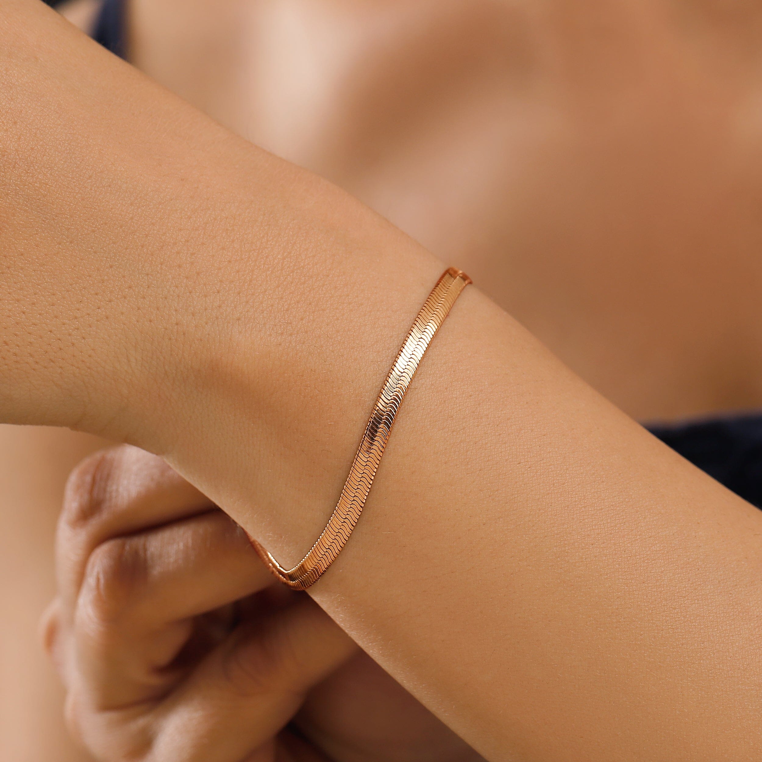 Plain Metal Wristlet - Herringbone Bracelet、mySite、hinf8tx79