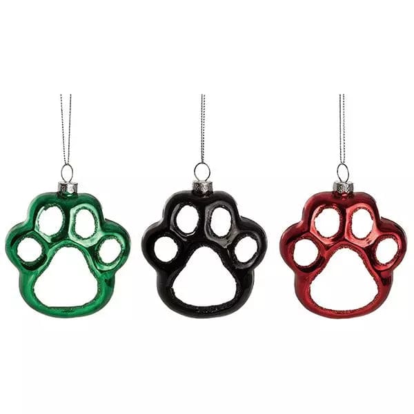 Glass Paw Print Holiday Ornament、mySite、g9winljtr