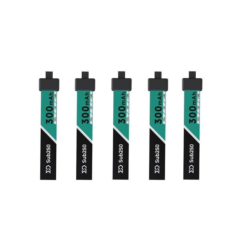  Sub250 1S 300mAh 75C Micro Battery 5PK - A30、mySite、merchandisen