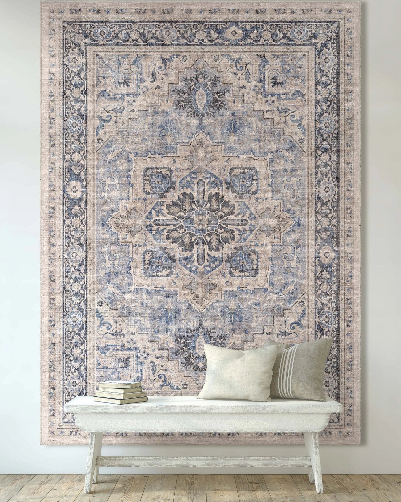 Tirana Vintage Medallion Oriental Flat-Weave Rug、mySite、gigharbornorthrealestate