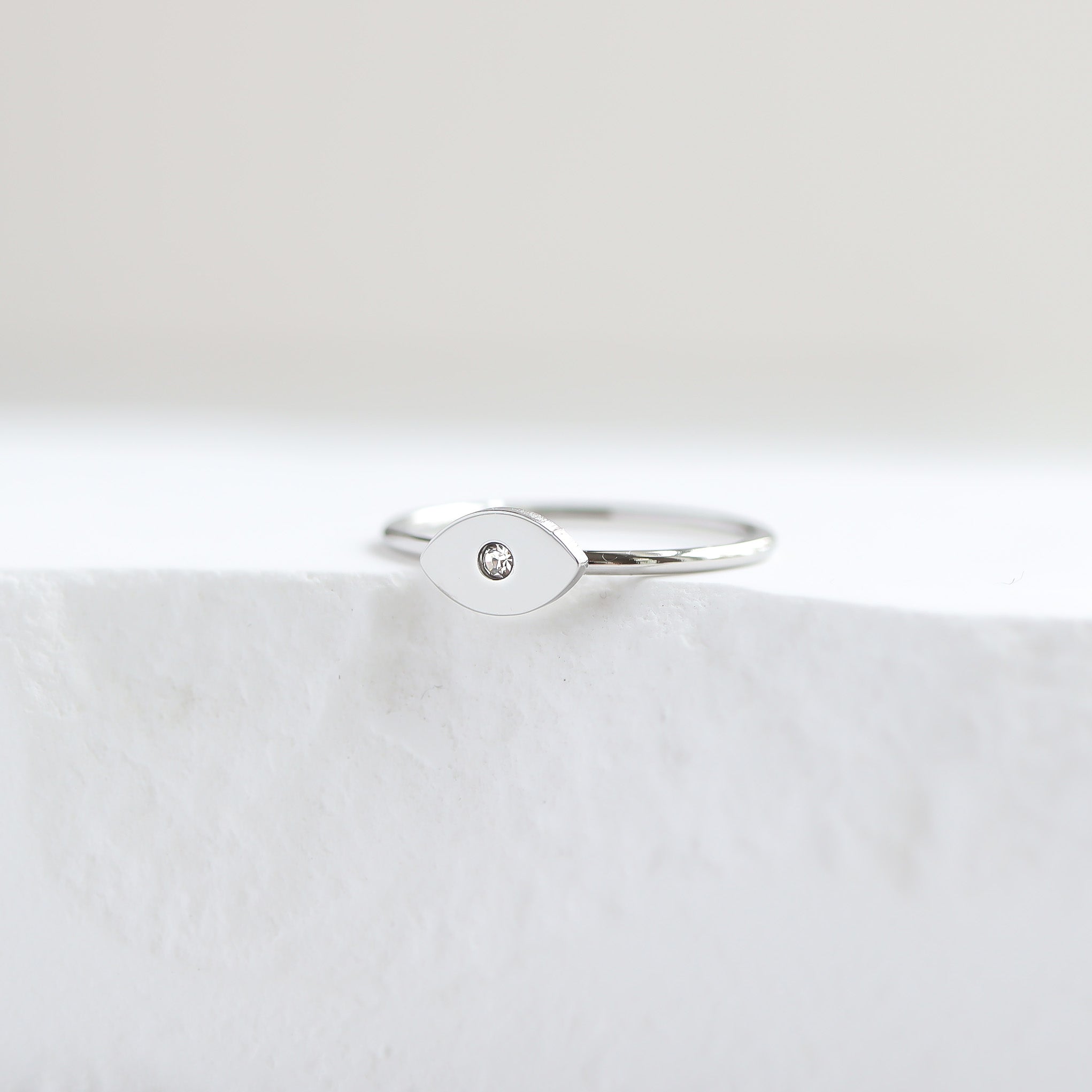 18K Gold PVD Stainless Steel CZ Stone Evil Eye Symbol Ring / ZRJ0004、mySite、dreamappss