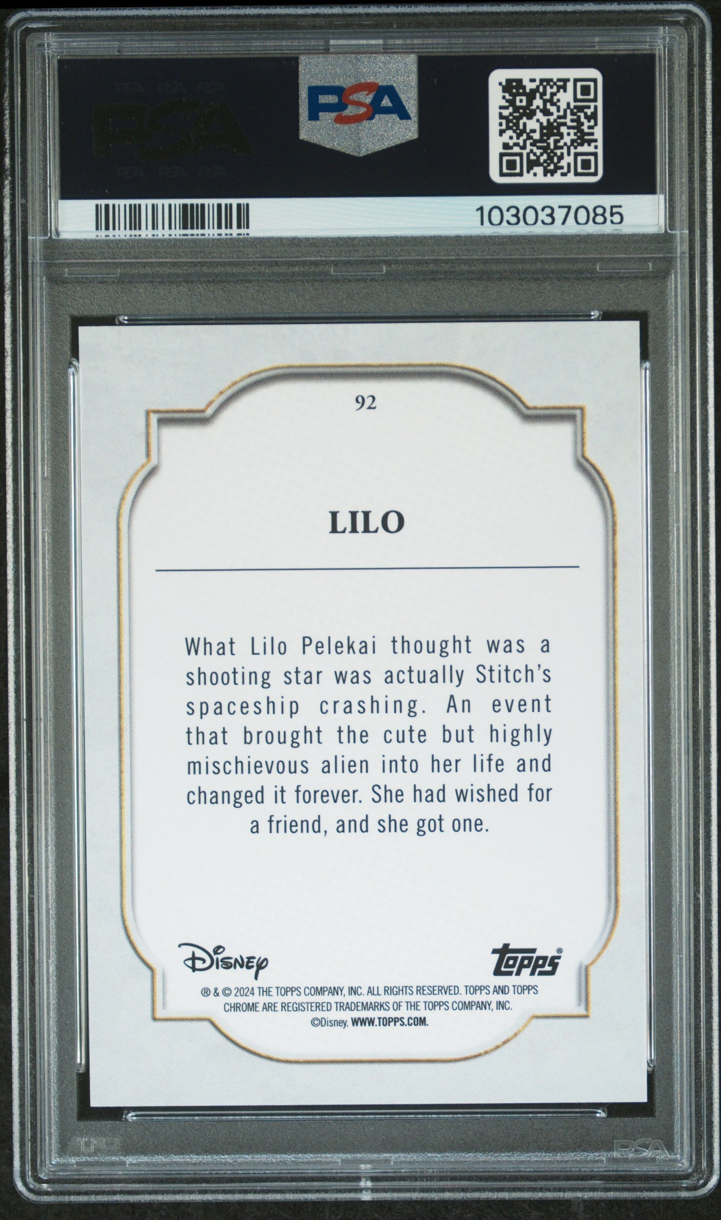 Lilo #92 PSA 9 Topps Chrome Disney 2024、mySite、waistdrama
