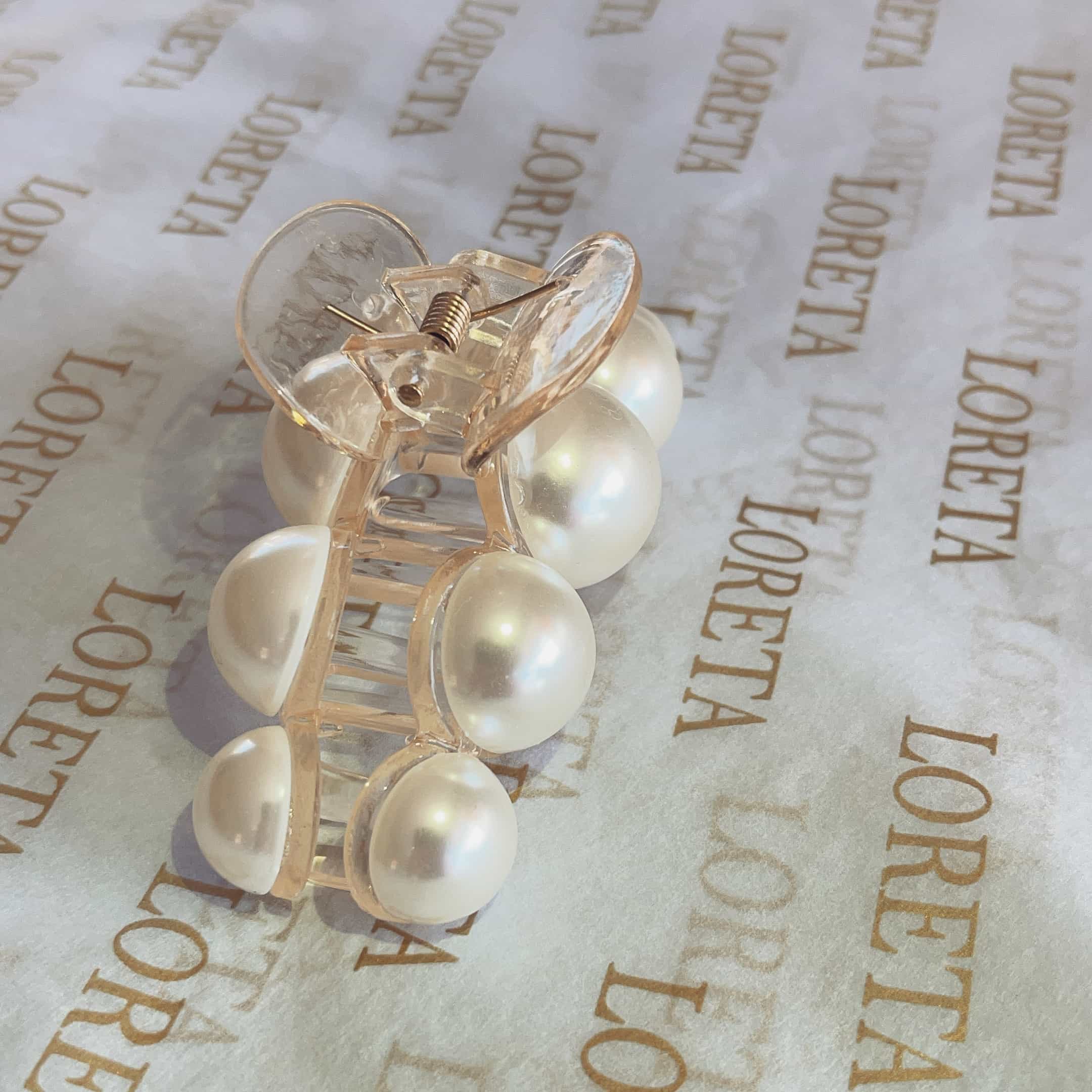  Set of 4 Pieces Pearl Hair Claw Clips (4 pieces)、mySite、merchandisen