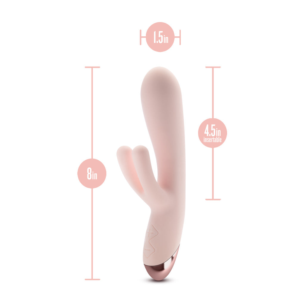 Blush | Elora 8 Inch G Spot Clitoral Triple Stimulation Puria® Silicone Rabbit Vibrator With 10 RumboTech™ Modes - Pink、mySite、bottomscart