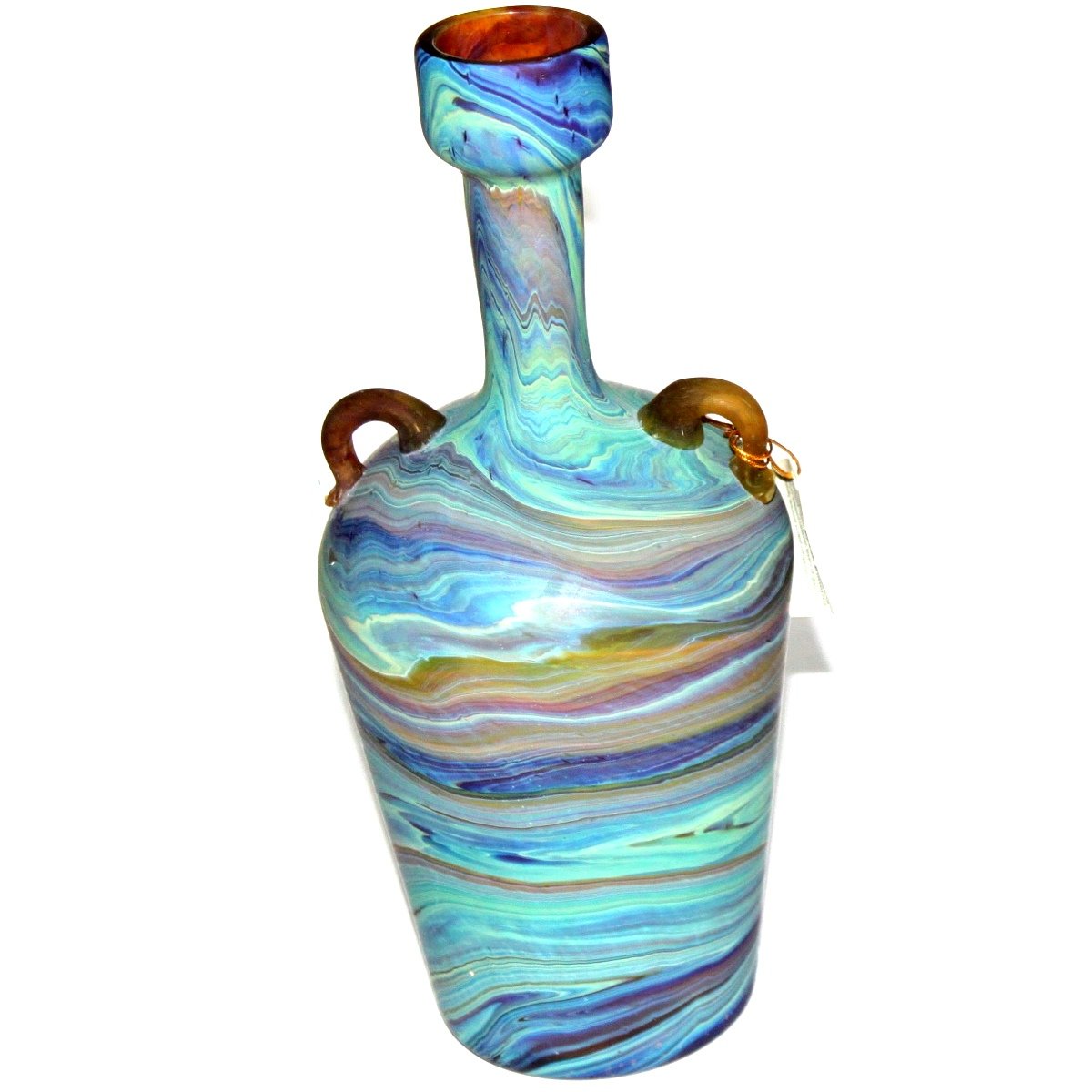 Hiram Style Phoenician - Ancient Beauty Phoenician Glass Vase. Each is Unique. Museum Quality Looks and Feels(9.2 Inch)、mySite、topwebapps