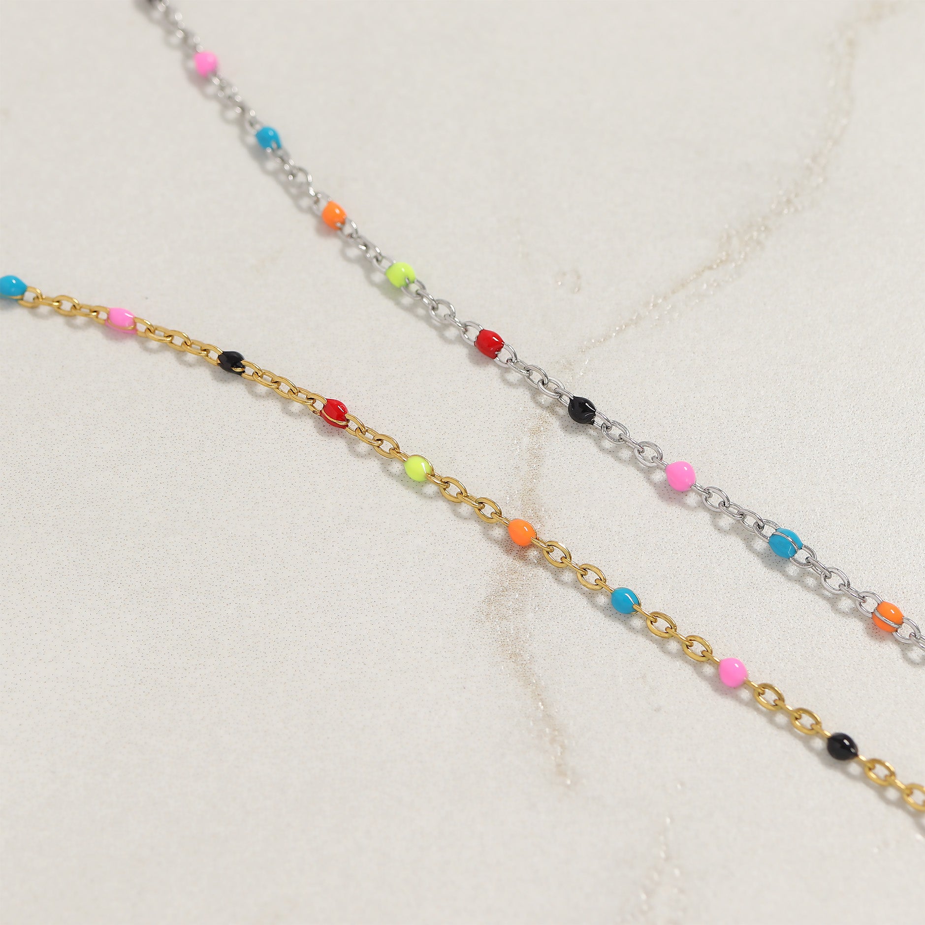 18K Gold PVD Stainless Steel Muti Color Confetti Bracelet / BRJ1060、mySite、dreamappss