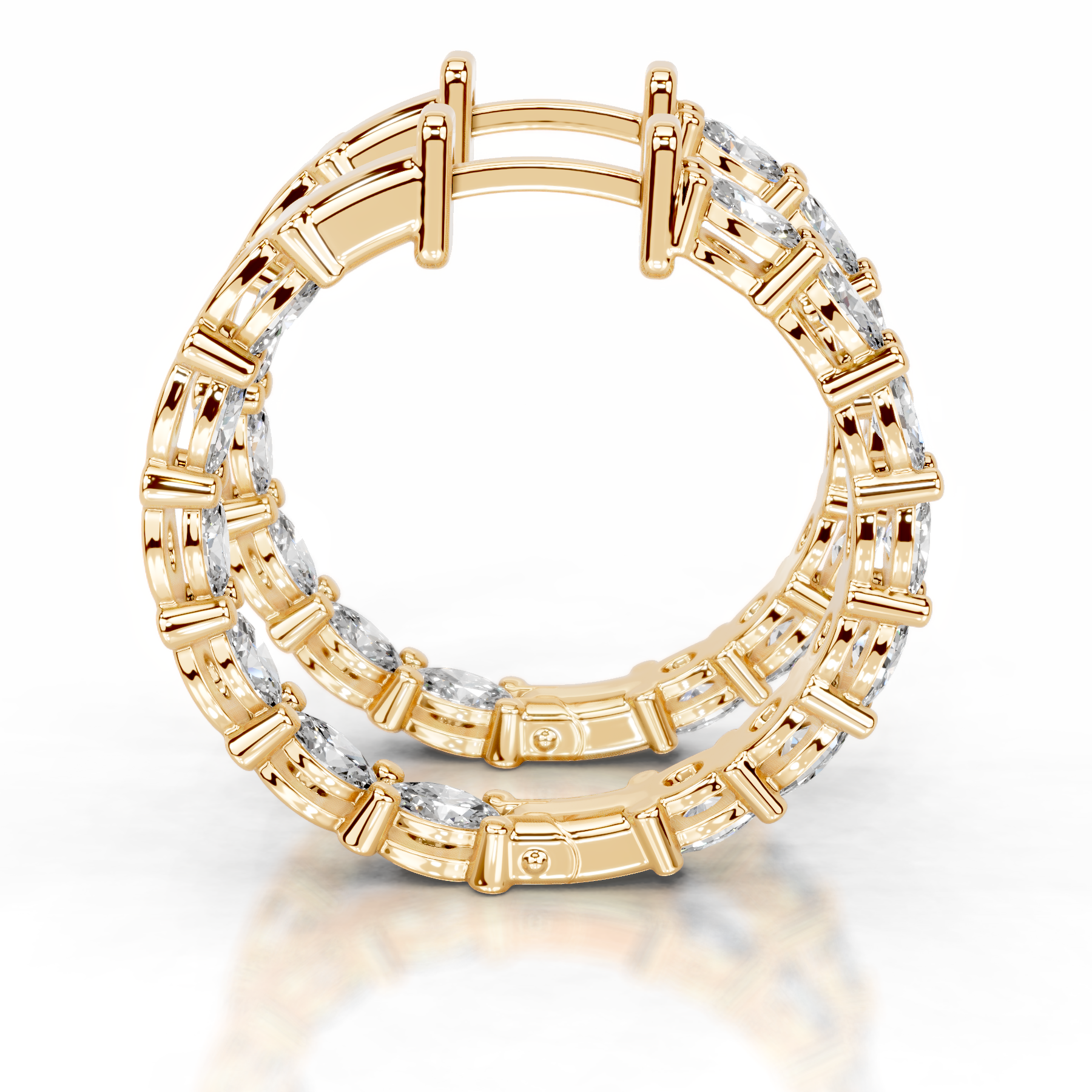 Daphne Lab Grown Diamond Hoop Earrings (4.30 Carat) -18K Yellow Gold、mySite、hinf8tx79